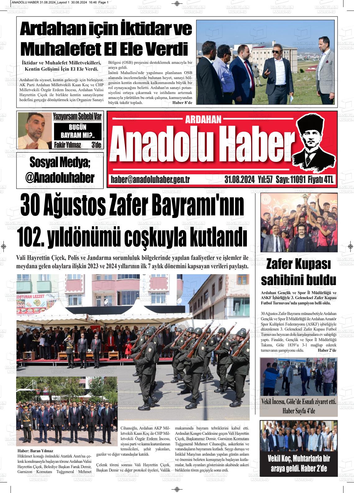 31 Ağustos 2024 23 Şubat Gazete Manşeti