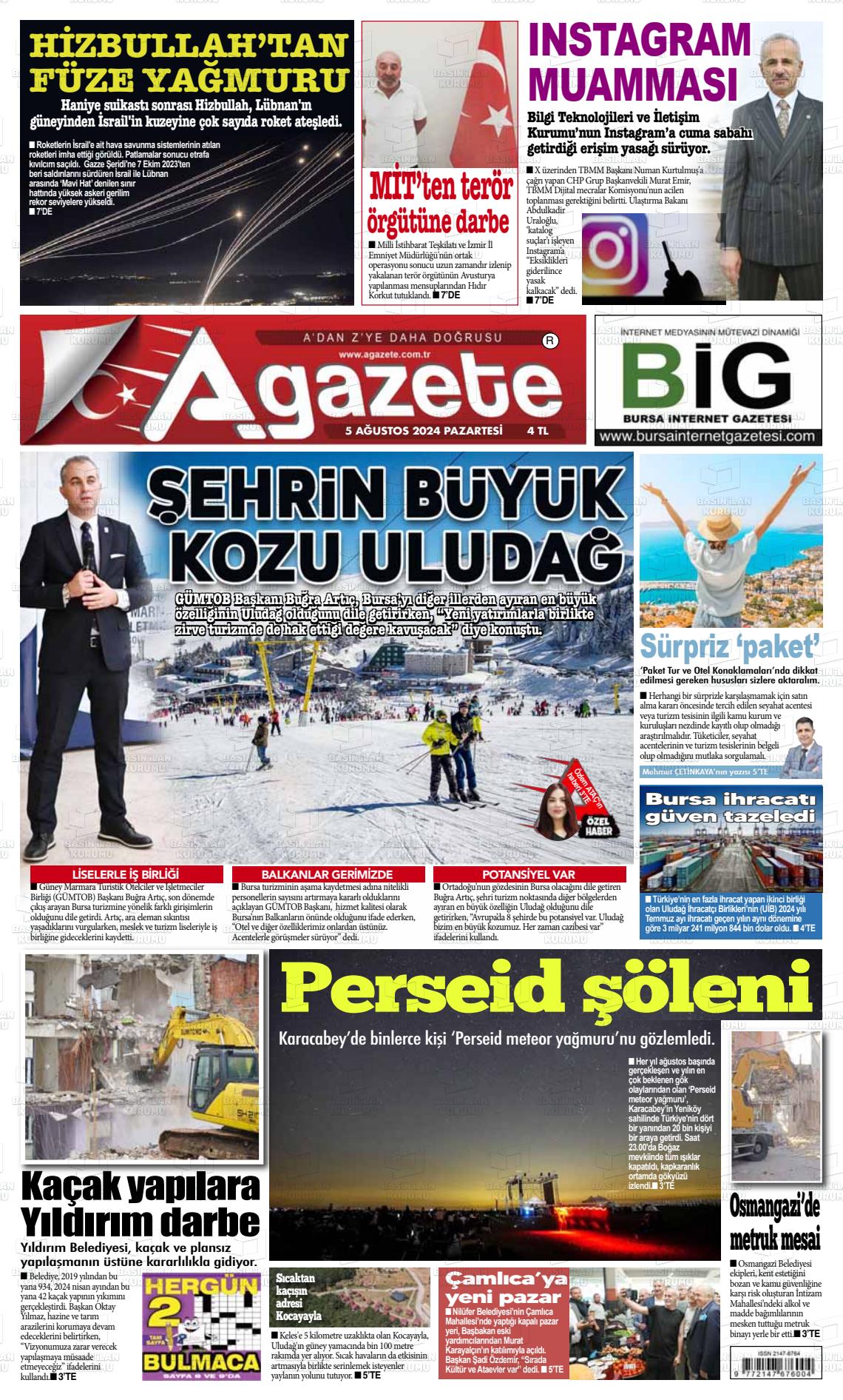 05 Ağustos 2024 a gazete Gazete Manşeti