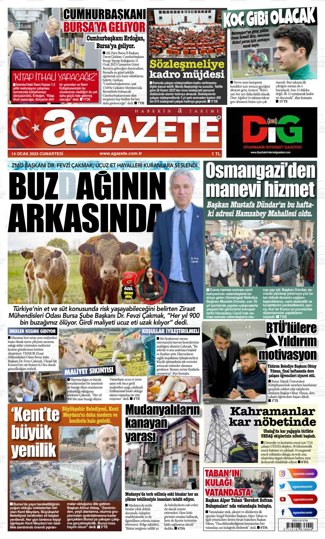 14 Ocak 2023 a gazete Gazete Manşeti