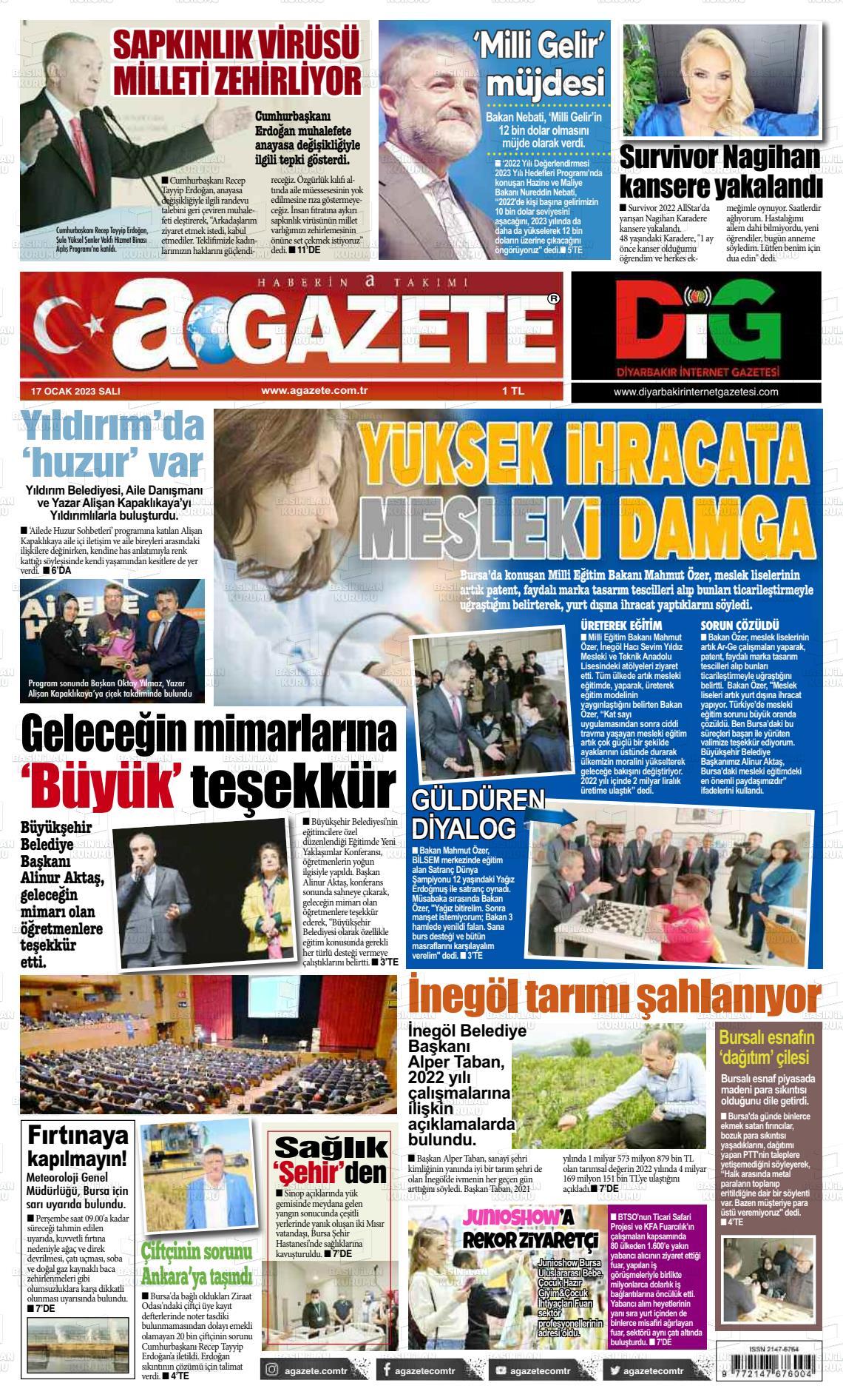 19 Ocak 2023 a gazete Gazete Manşeti