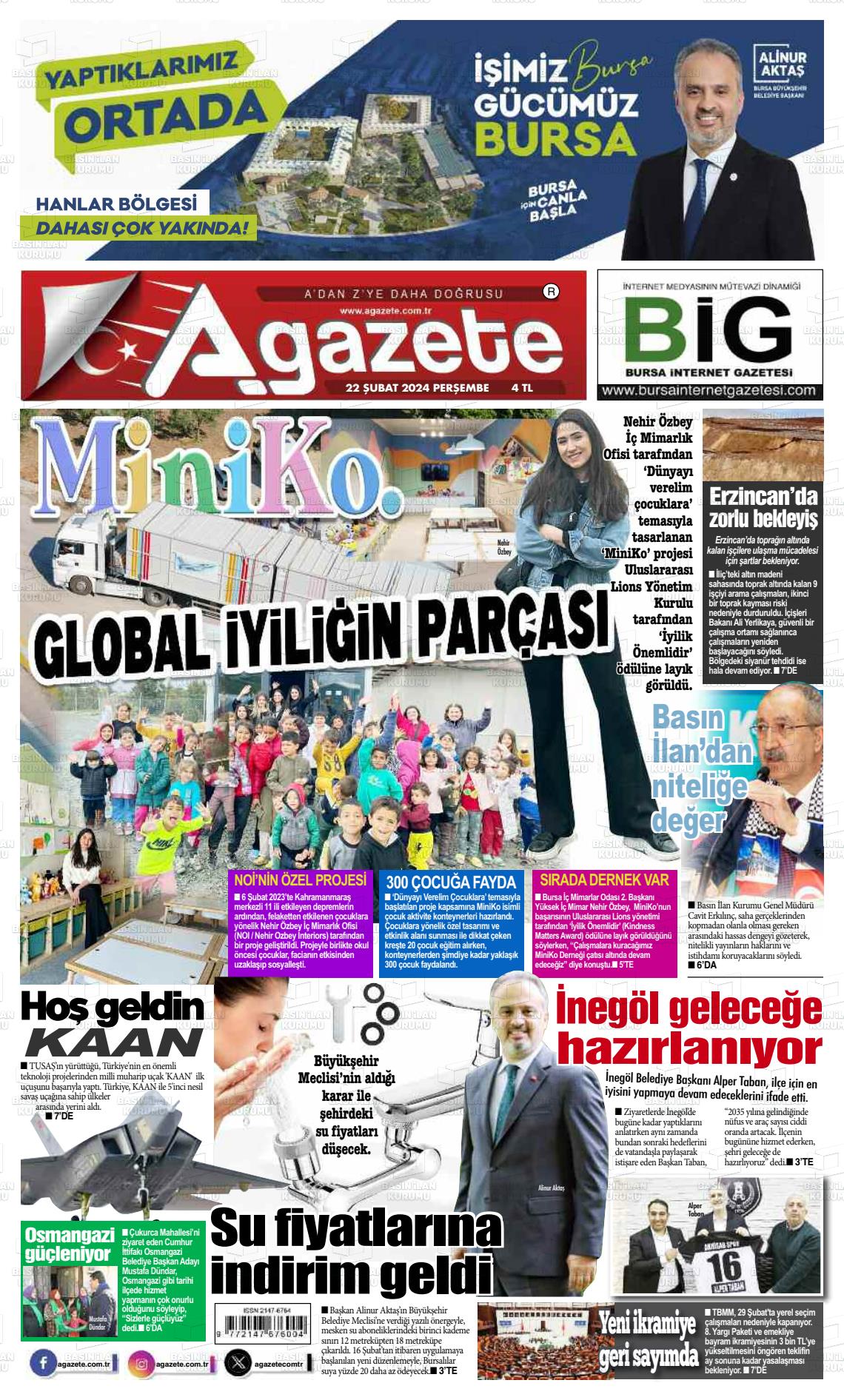 22 Şubat 2024 a gazete Gazete Manşeti