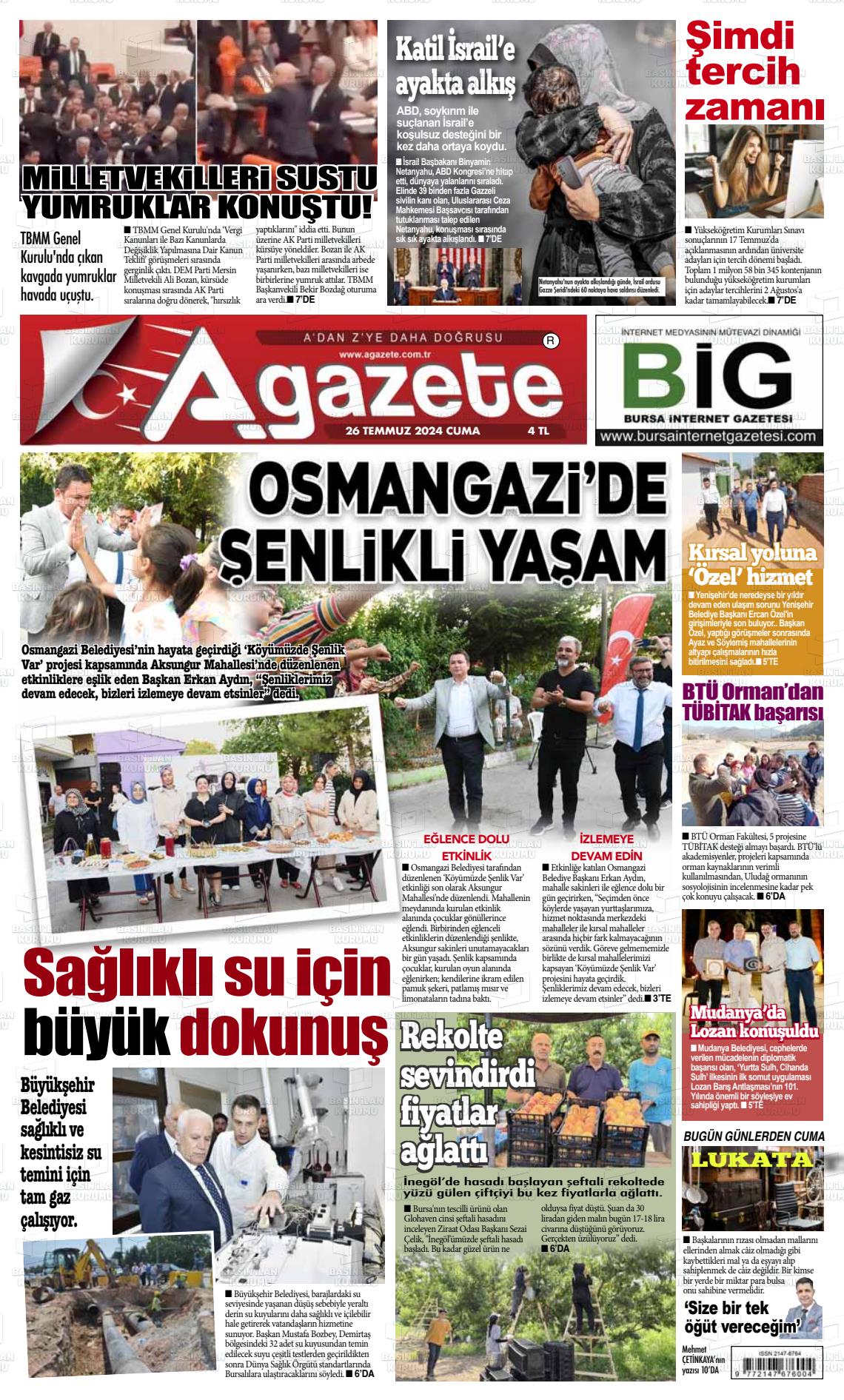 27 Temmuz 2024 a gazete Gazete Manşeti