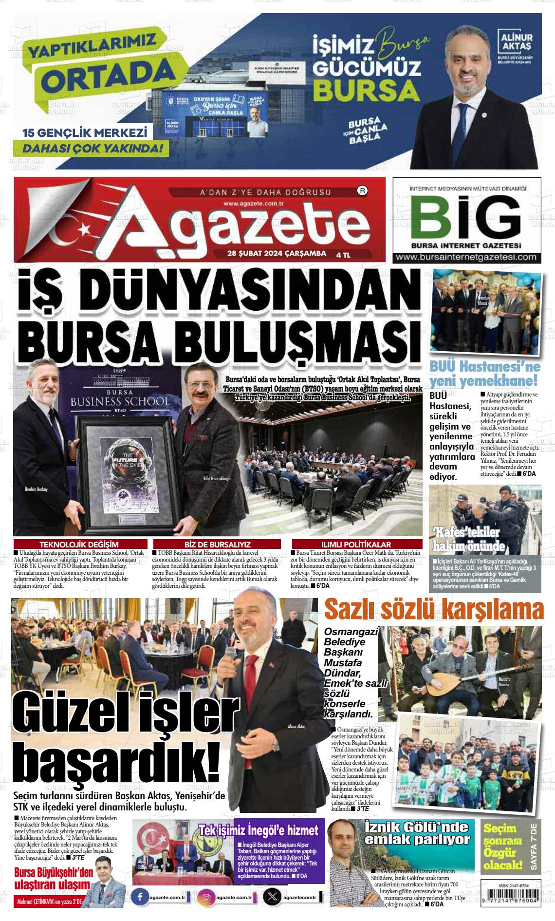 28 Şubat 2024 a gazete Gazete Manşeti