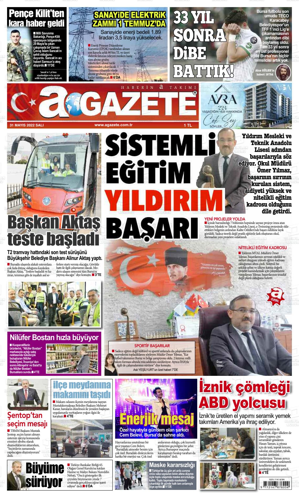 31 Mayıs 2022 a gazete Gazete Manşeti