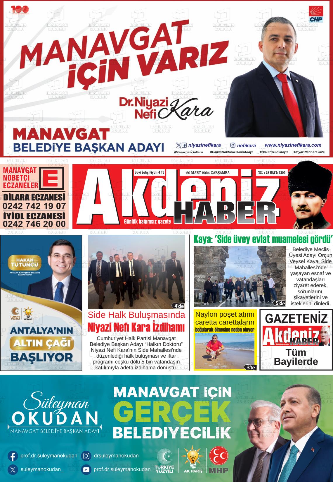 20 Mart 2024 Akdeniz Haber Gazete Manşeti