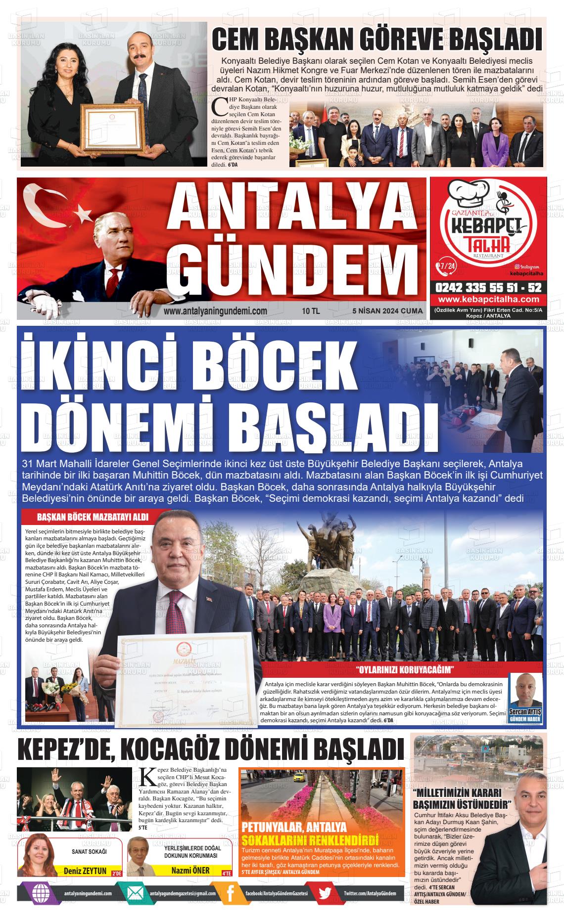 05 Nisan 2024 Antalya'nın Gündemi Gazete Manşeti