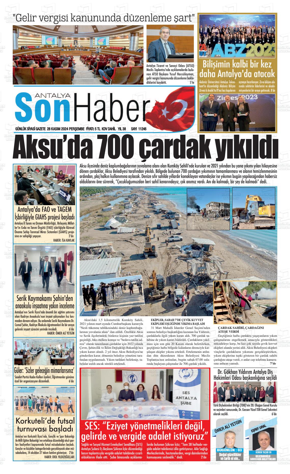 03 Aralık 2024 Antalya Son Haber Gazete Manşeti