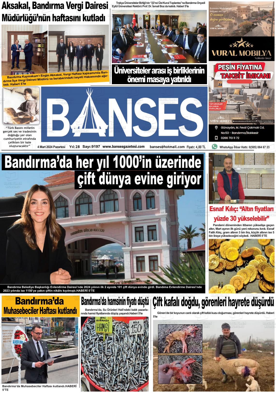 04 Mart 2024 Banses Gazete Manşeti