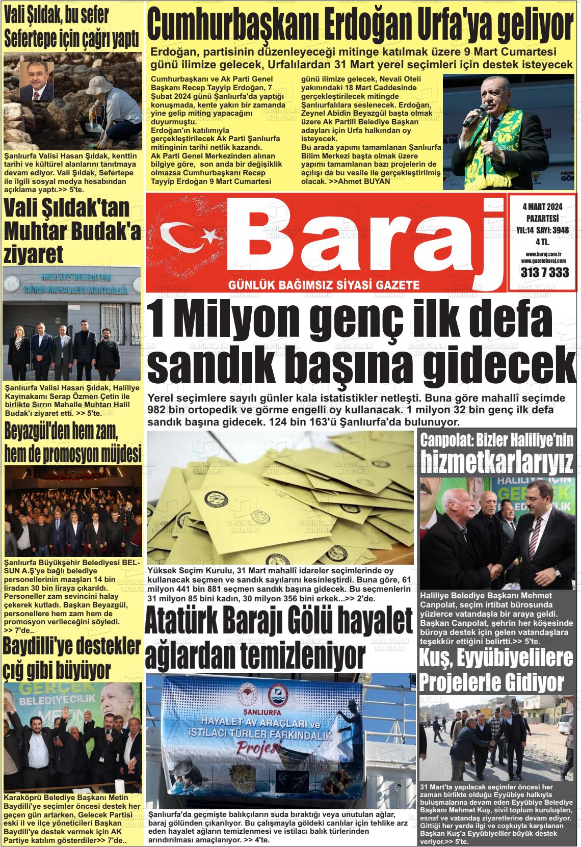 04 Mart 2024 Baraj Gazete Manşeti