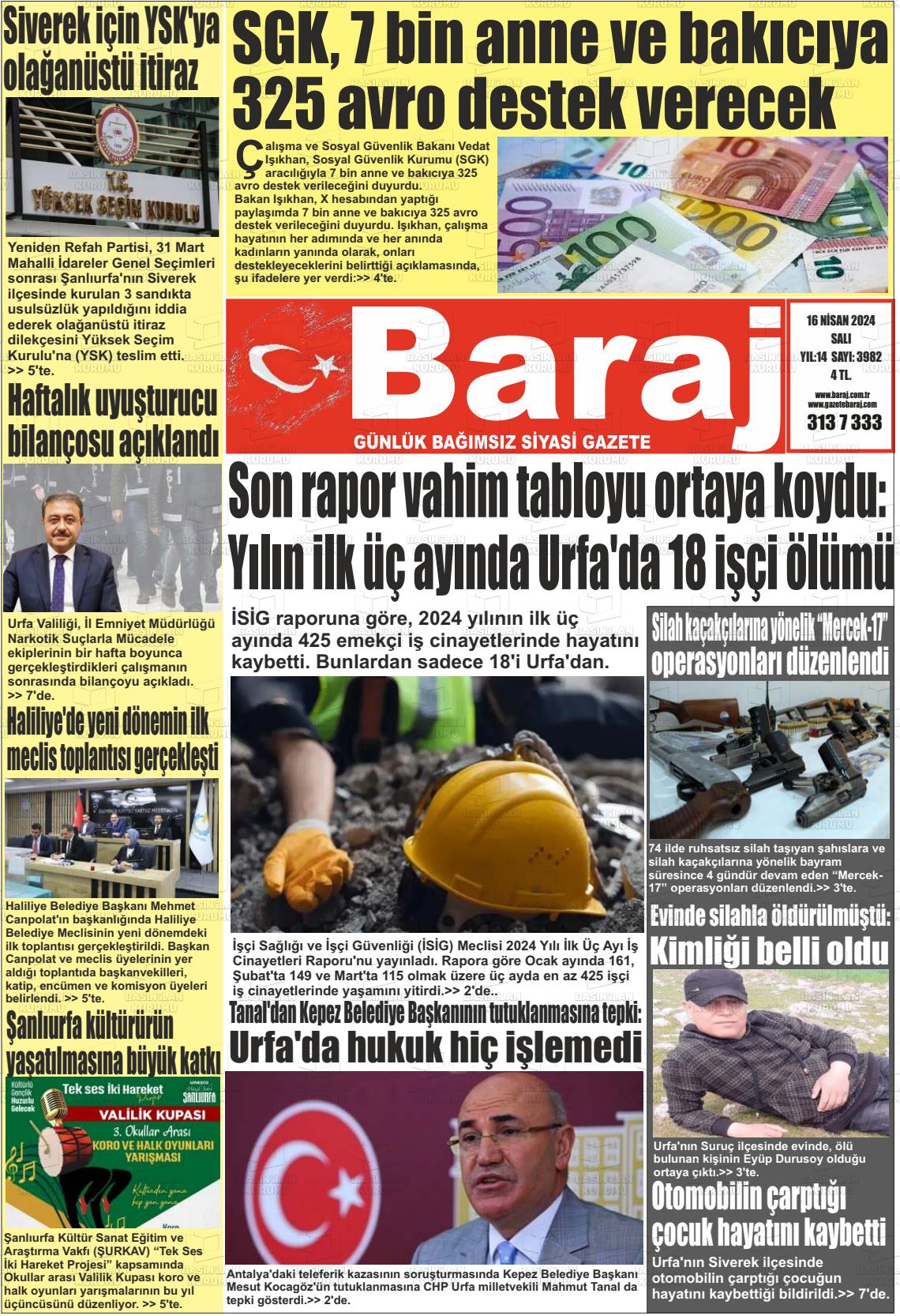 18 Nisan 2024 Baraj Gazete Manşeti