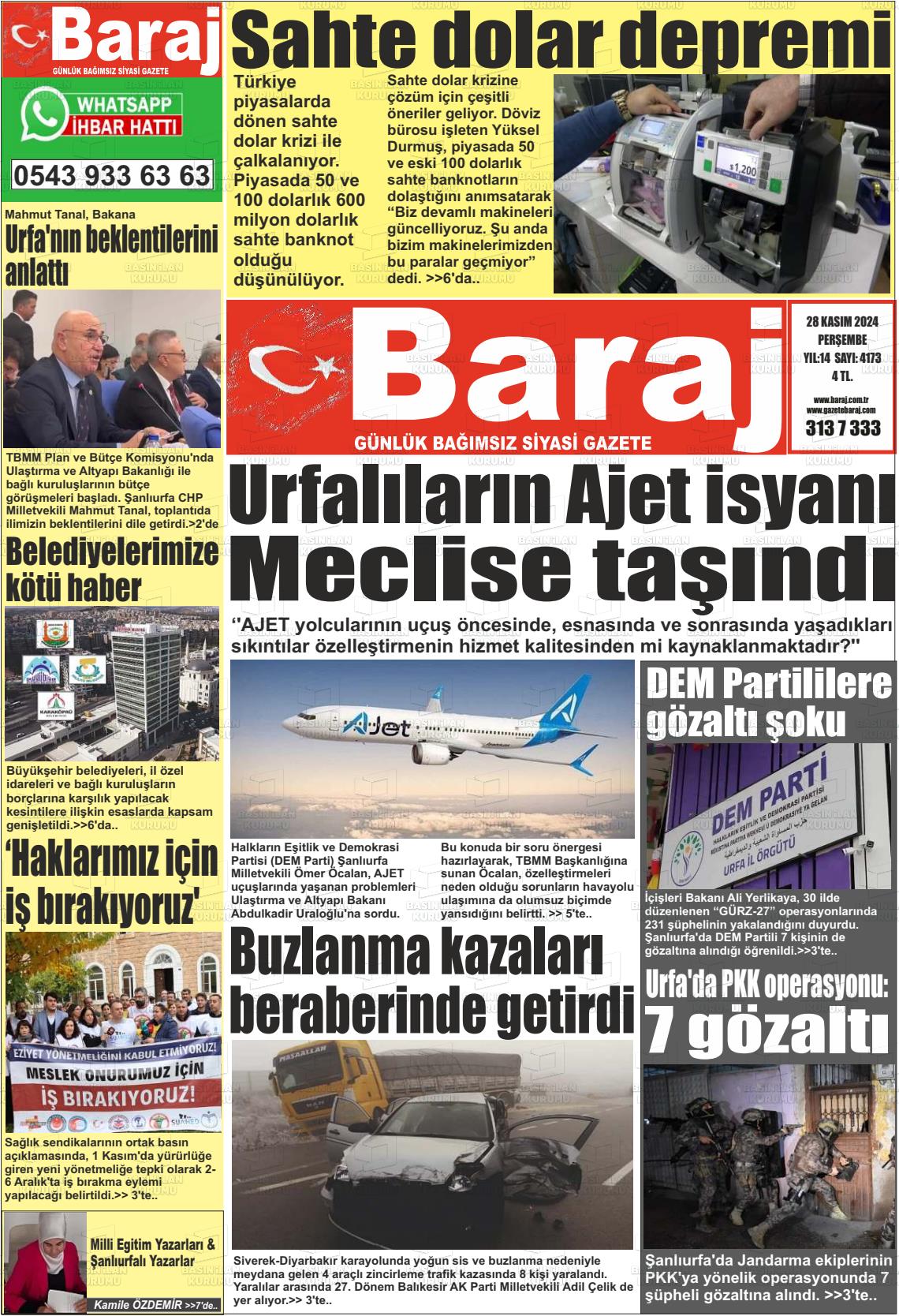 04 Aralık 2024 Baraj Gazete Manşeti