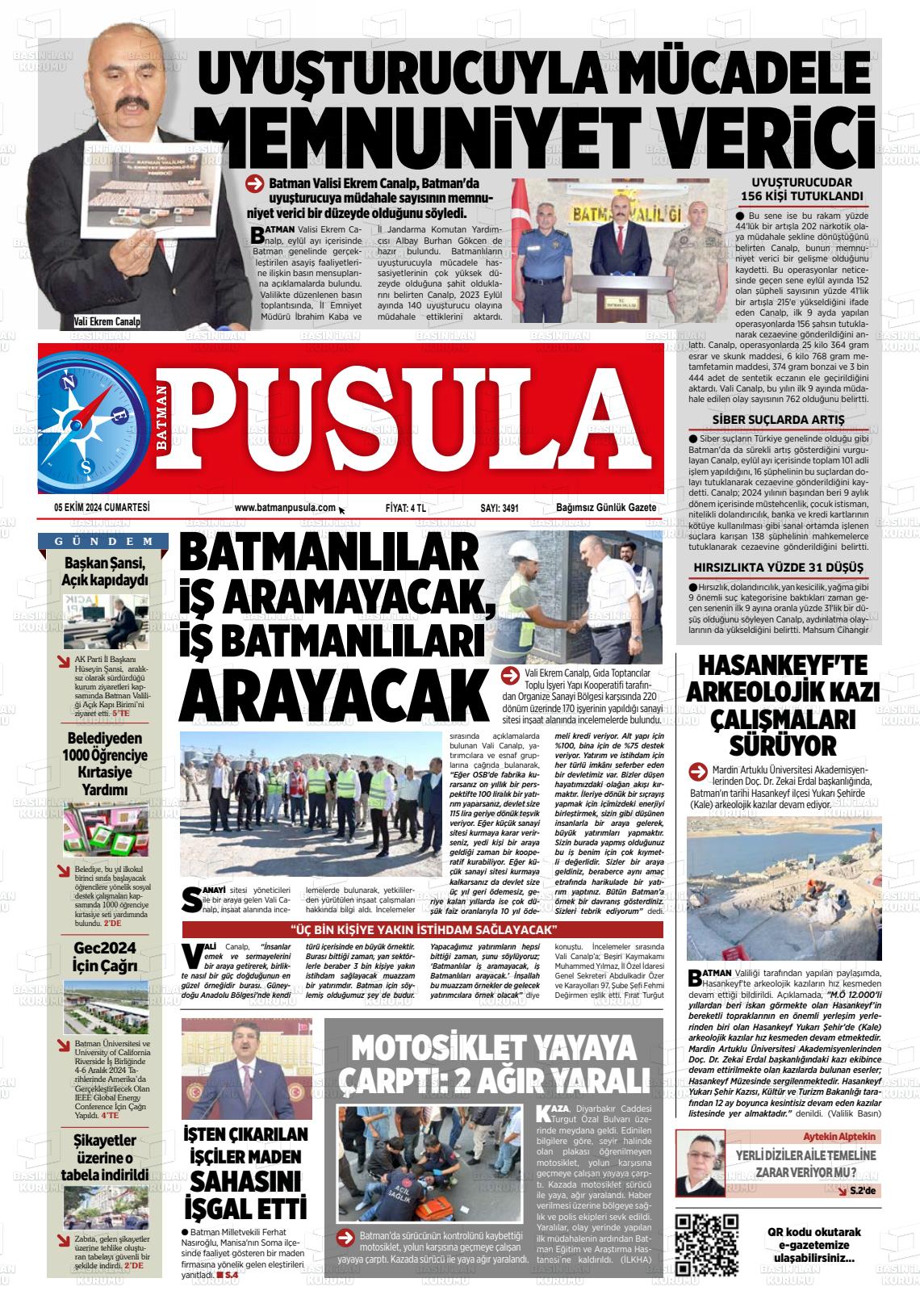 05 Ekim 2024 Batman Pusula Gazete Manşeti