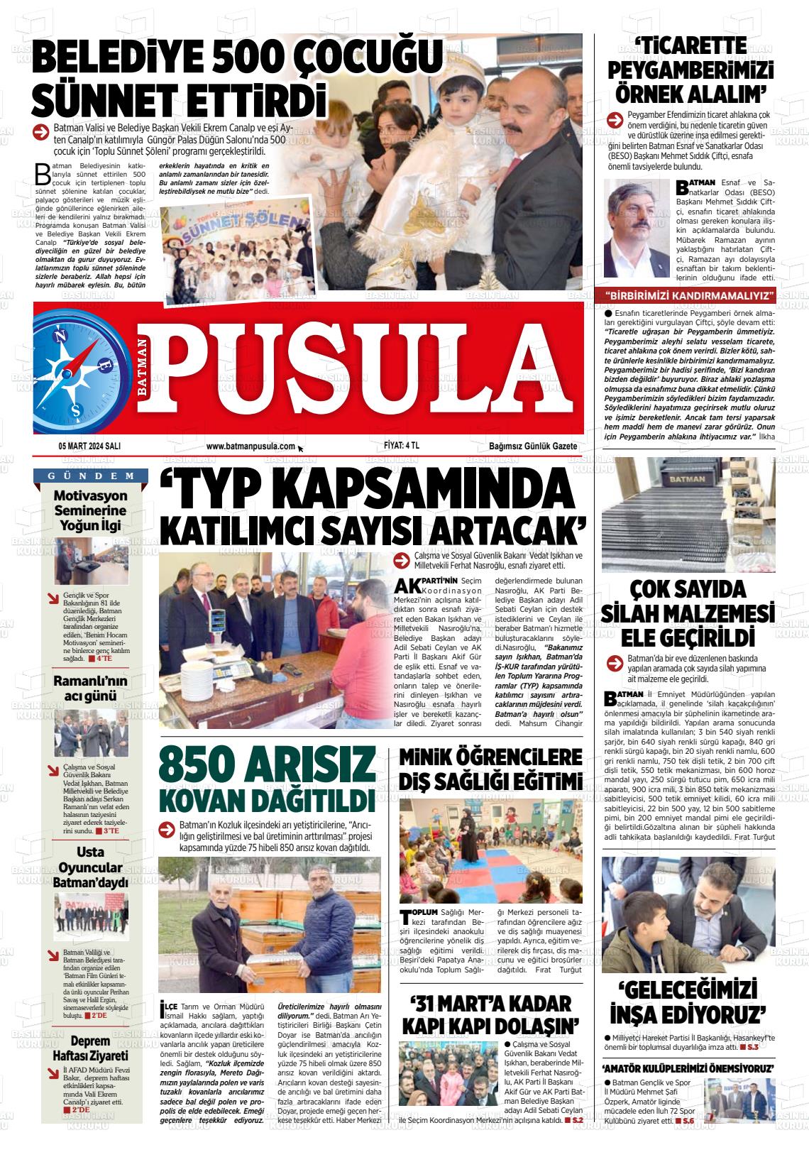 06 Mart 2024 Batman Pusula Gazete Manşeti