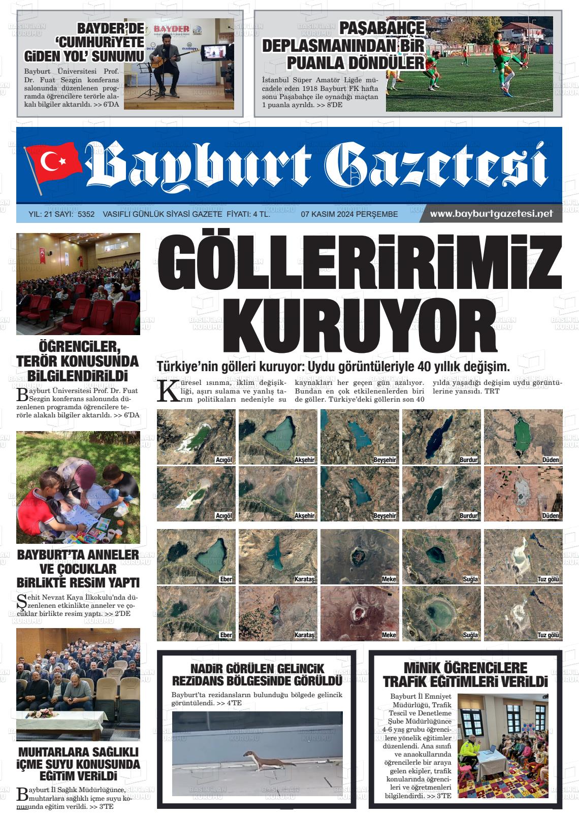 07 Kasım 2024 Bayburt Sıla Gazete Manşeti