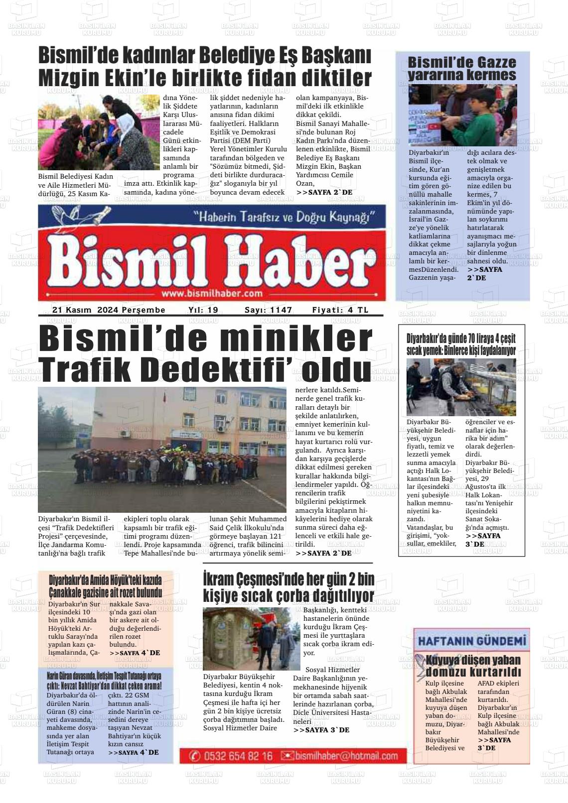 21 Kasım 2024 Bismil Haber Gazete Manşeti