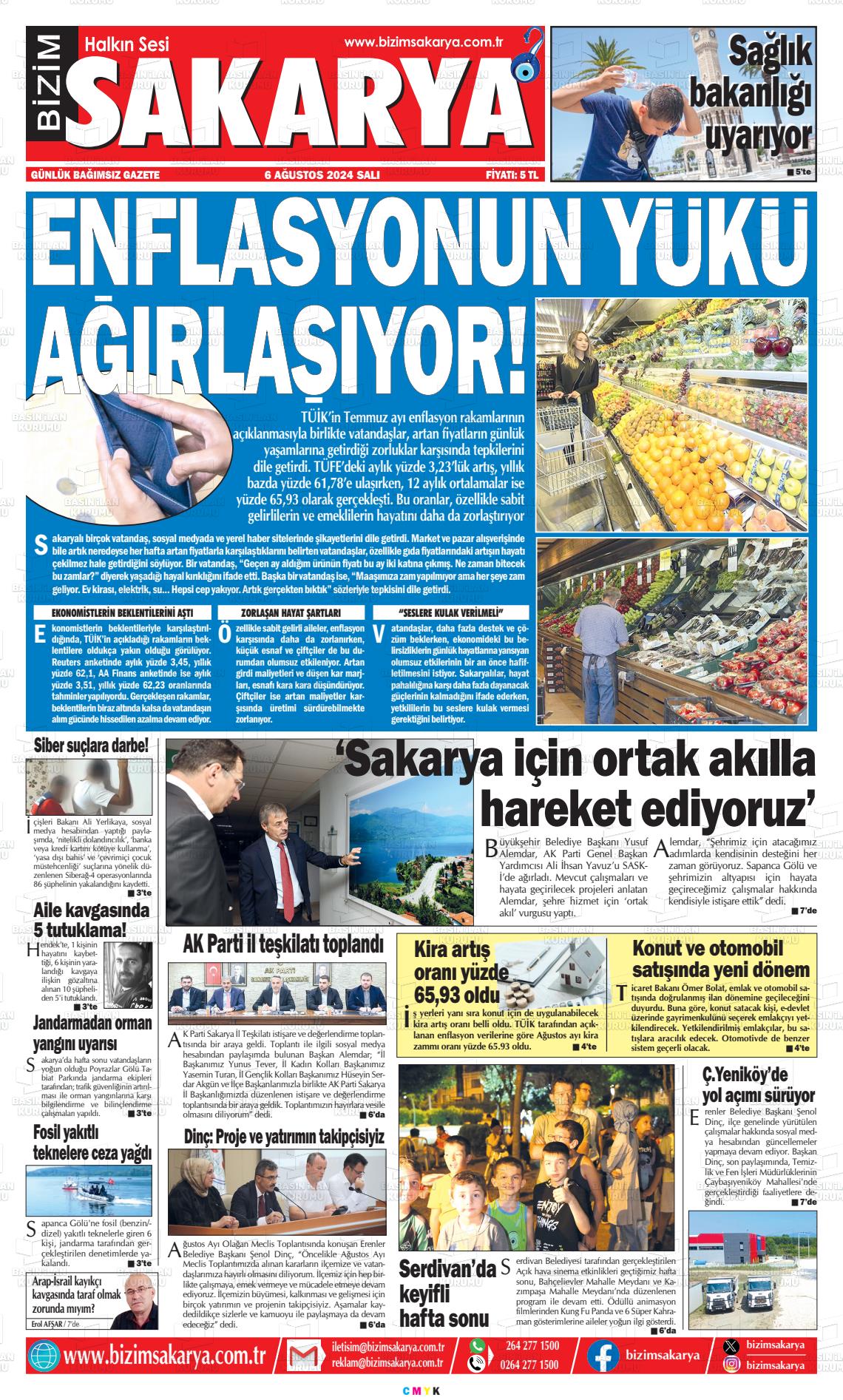 06 Ağustos 2024 Bizim Sakarya Gazete Manşeti