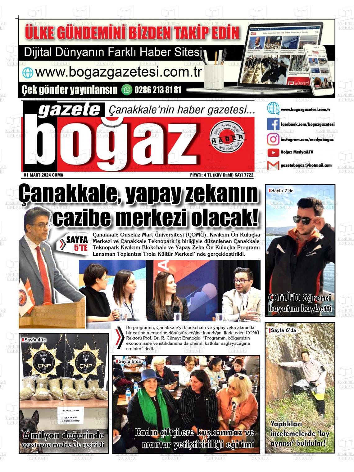 01 Mart 2024 Bogaz Gazete Manşeti