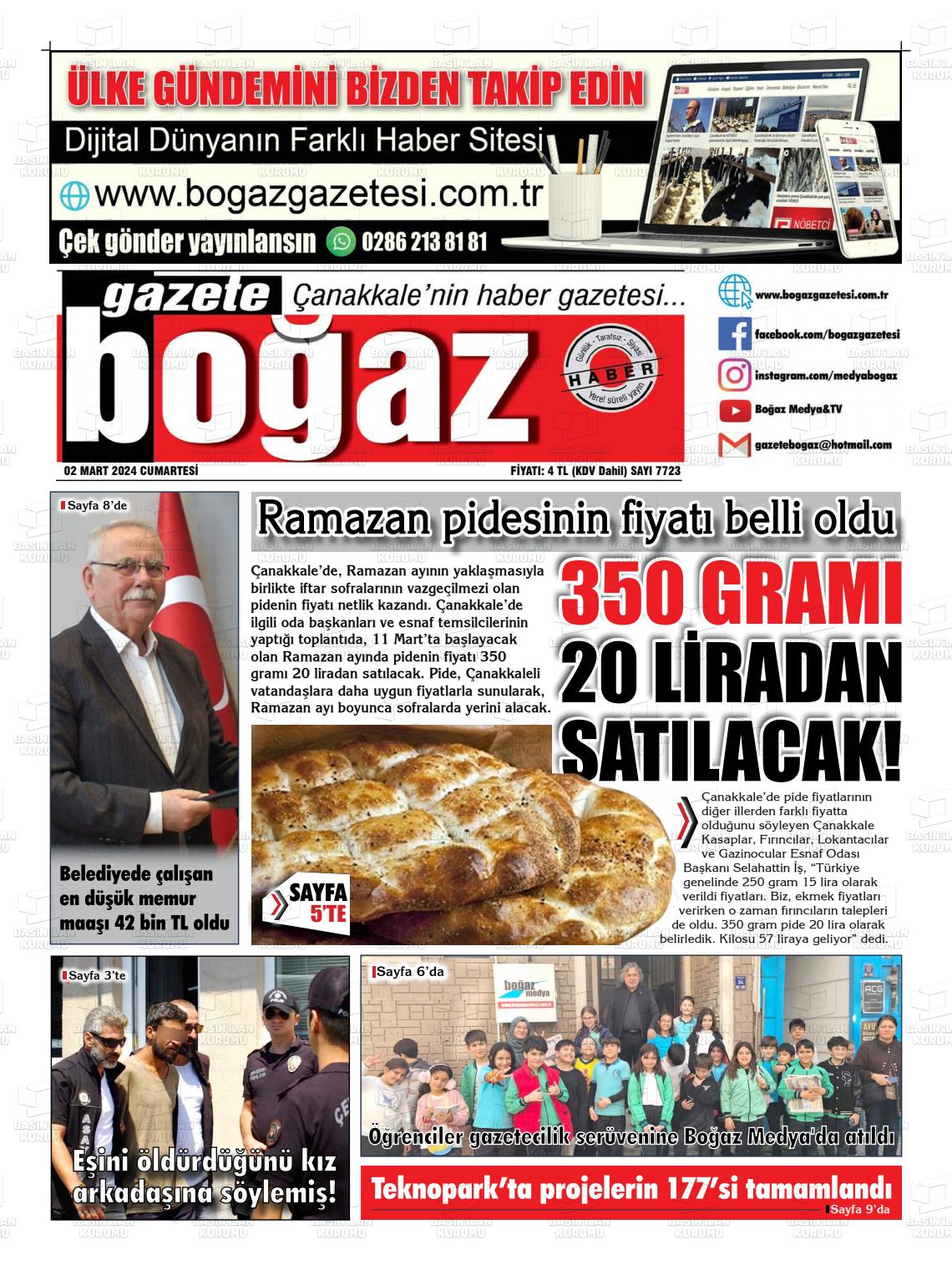 02 Mart 2024 Bogaz Gazete Manşeti