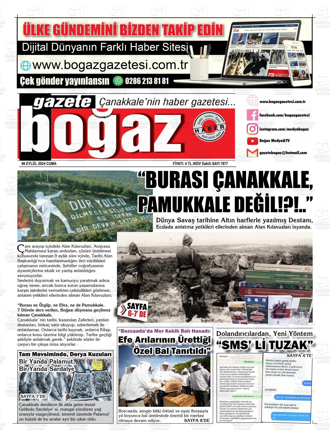 06 Eylül 2024 Bogaz Gazete Manşeti