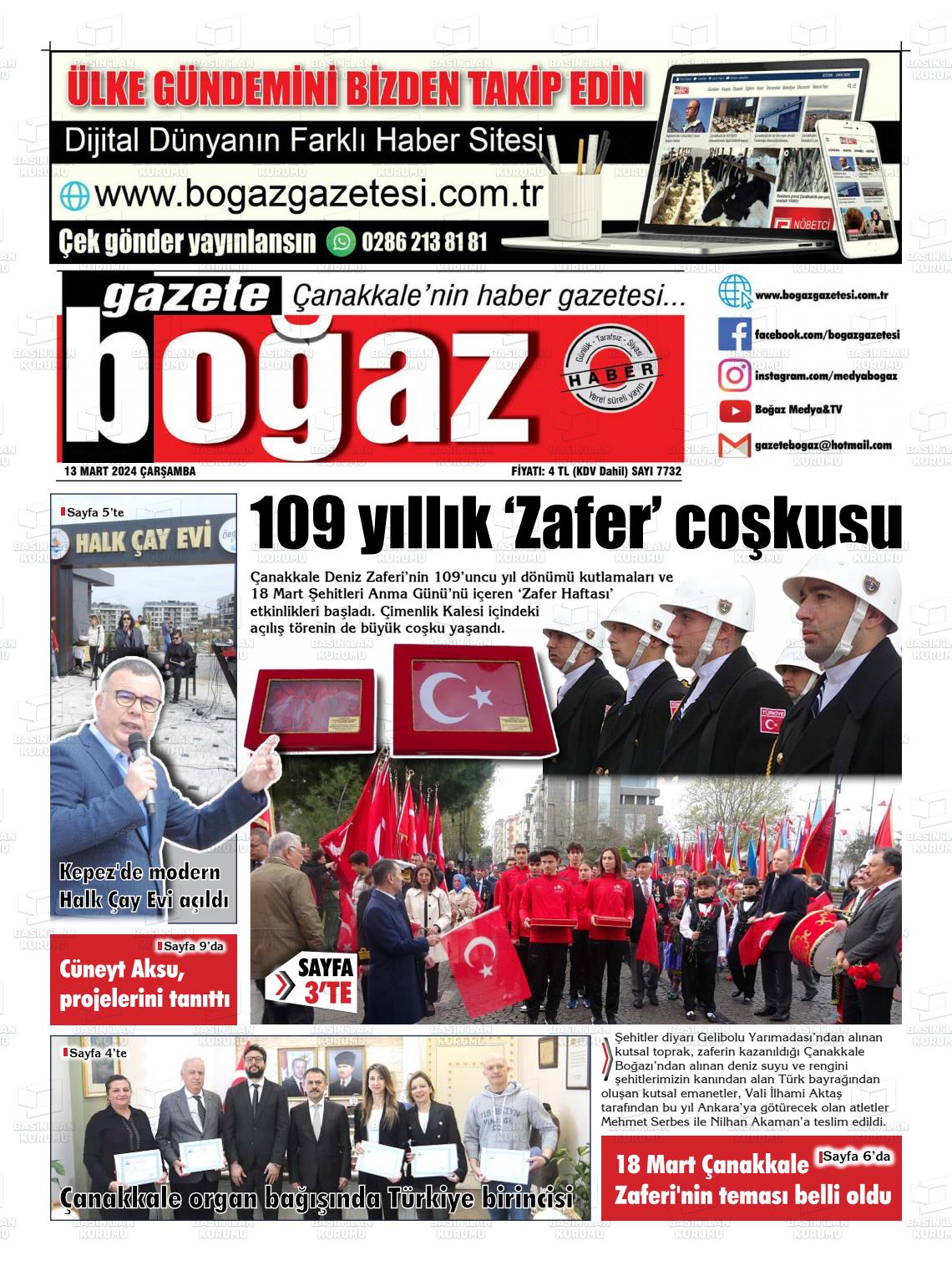 13 Mart 2024 Bogaz Gazete Manşeti