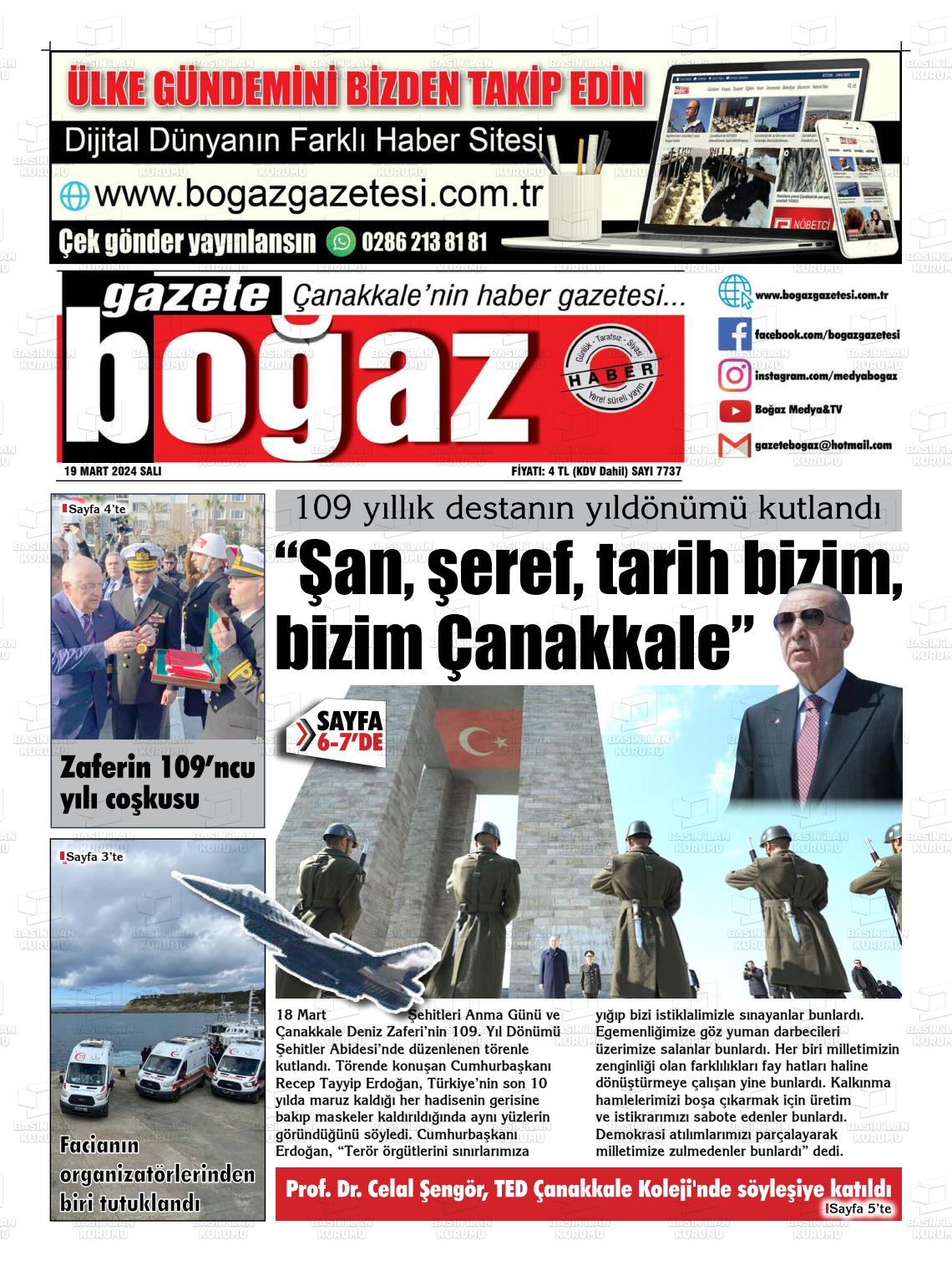 19 Mart 2024 Bogaz Gazete Manşeti