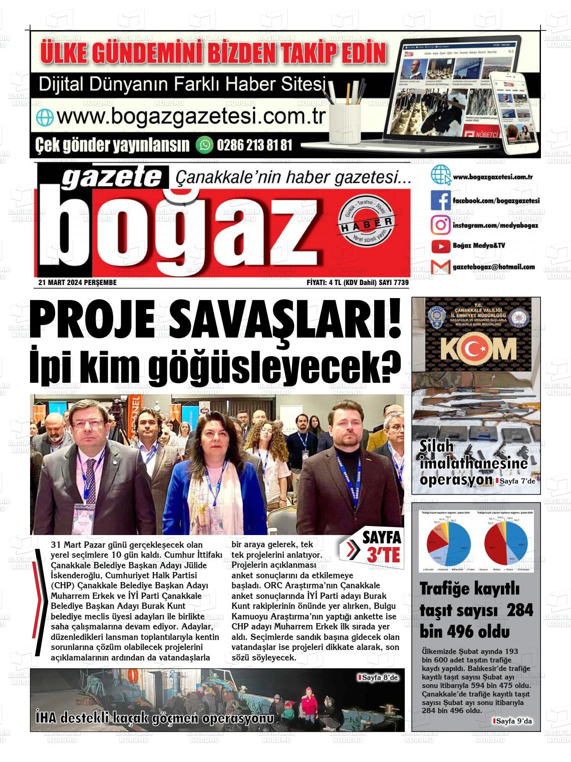 21 Mart 2024 Bogaz Gazete Manşeti