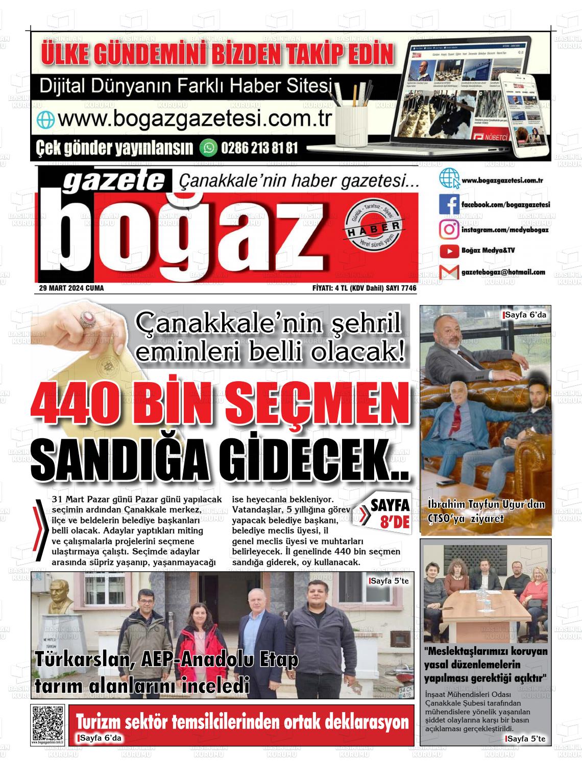 29 Mart 2024 Bogaz Gazete Manşeti