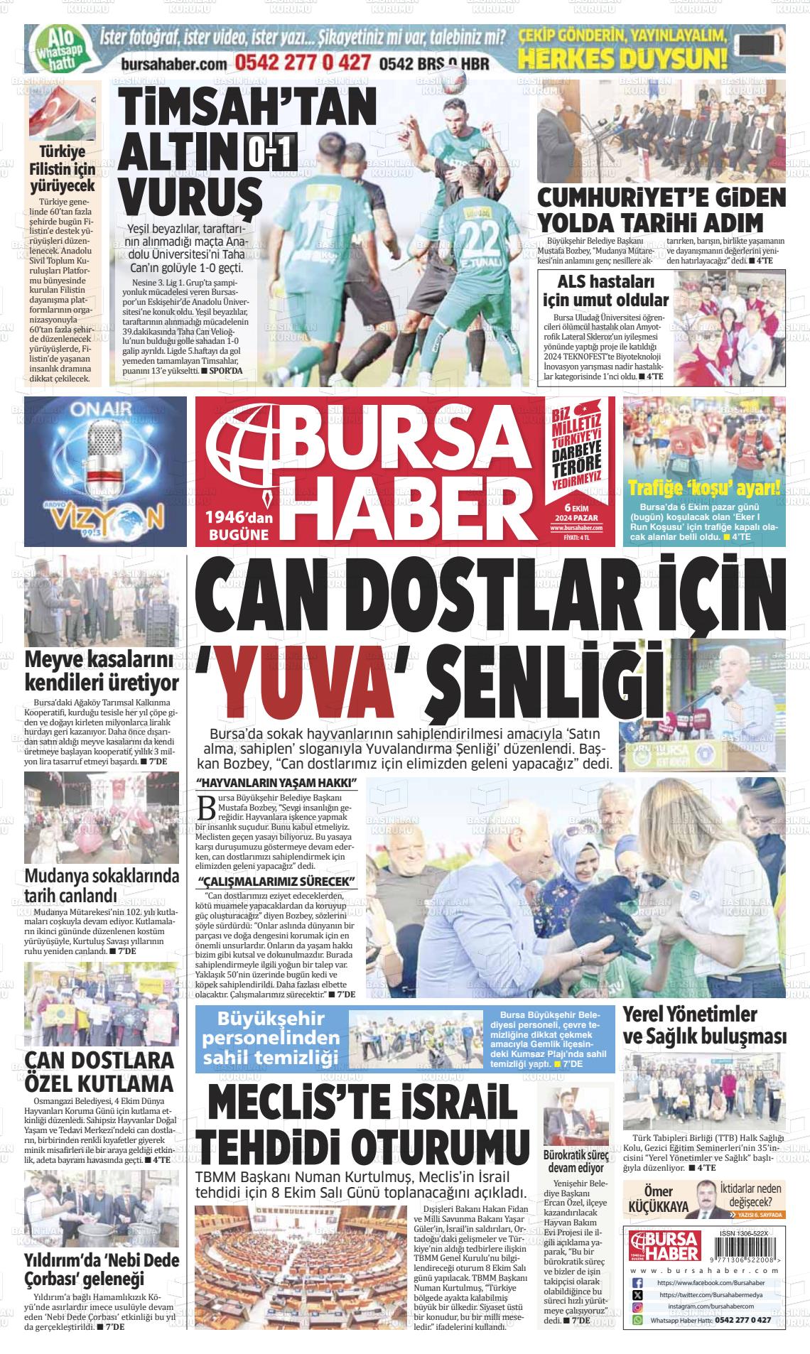 06 Ekim 2024 Bursa Haber Gazete Manşeti