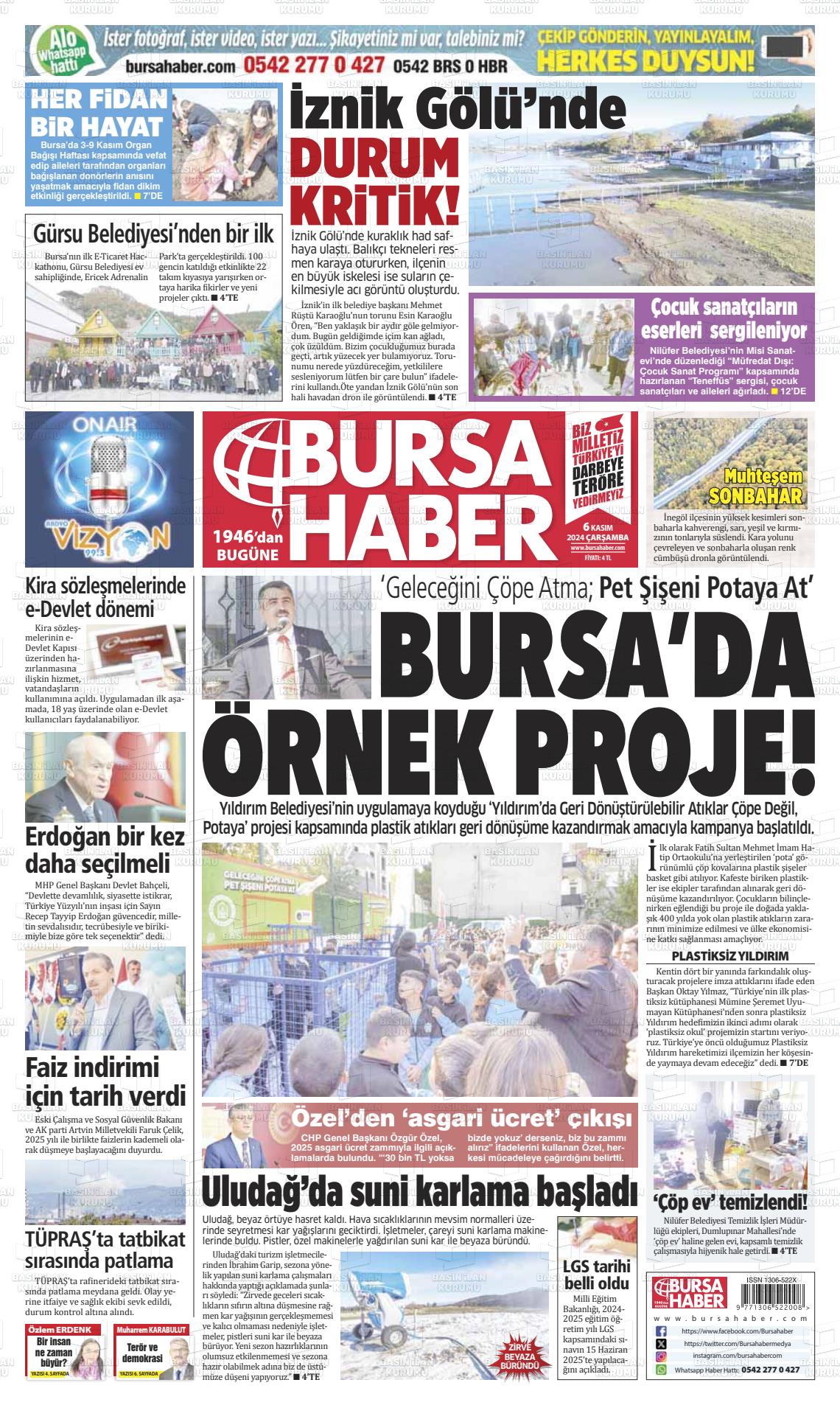 06 Kasım 2024 Bursa Haber Gazete Manşeti