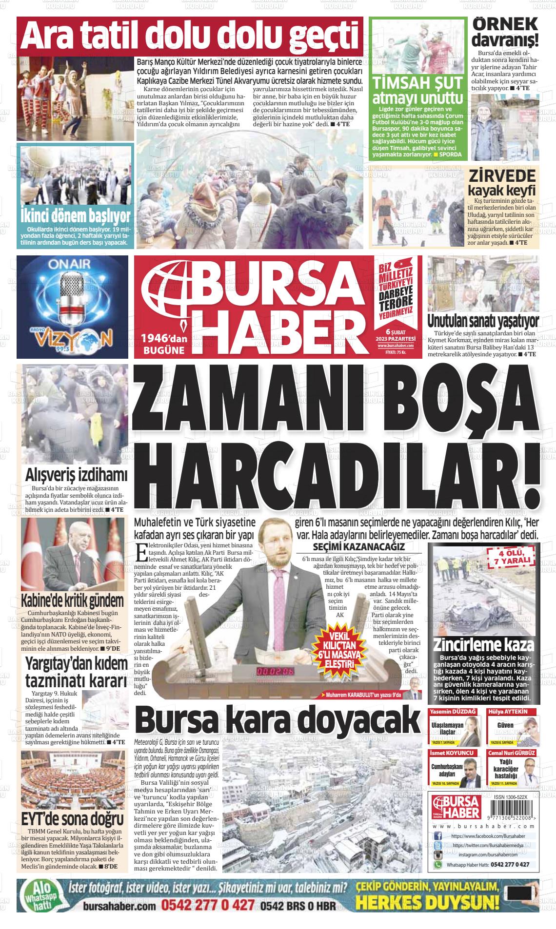 06 Nisan 2023 Bursa Haber Gazete Manşeti