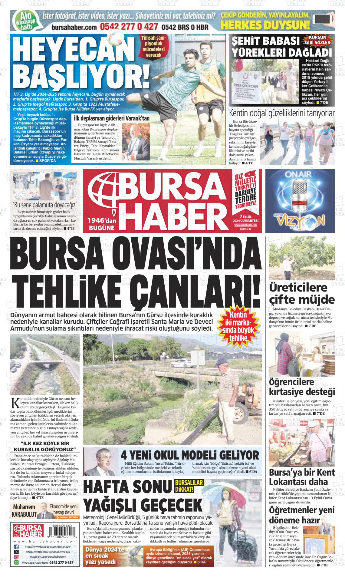 07 Eylül 2024 Bursa Haber Gazete Manşeti