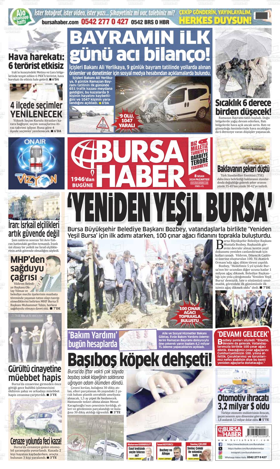 08 Nisan 2024 Bursa Haber Gazete Manşeti