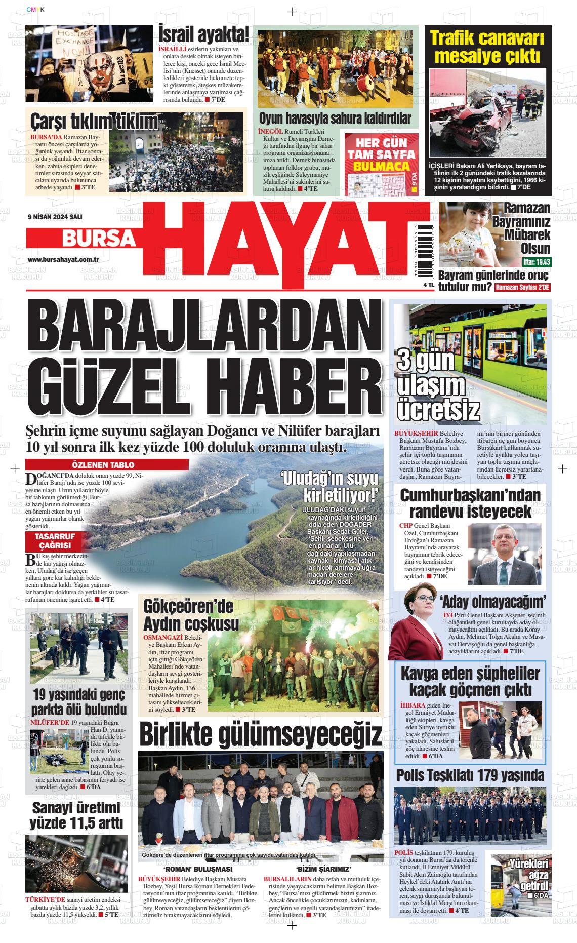 09 Nisan 2024 Bursa Hayat Gazete Manşeti