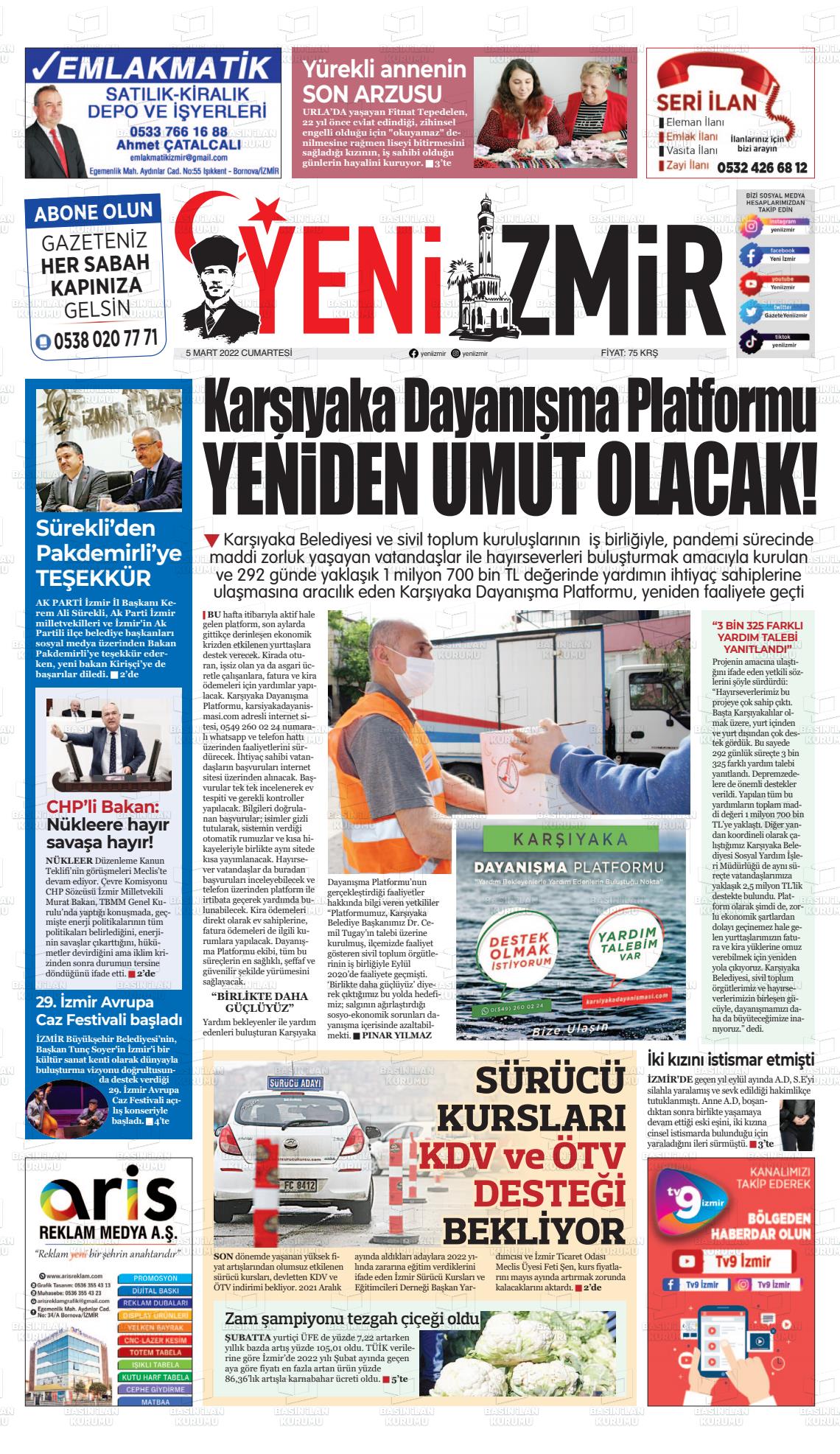 05 Mart 2022 Büyük Torbalı Gazete Manşeti