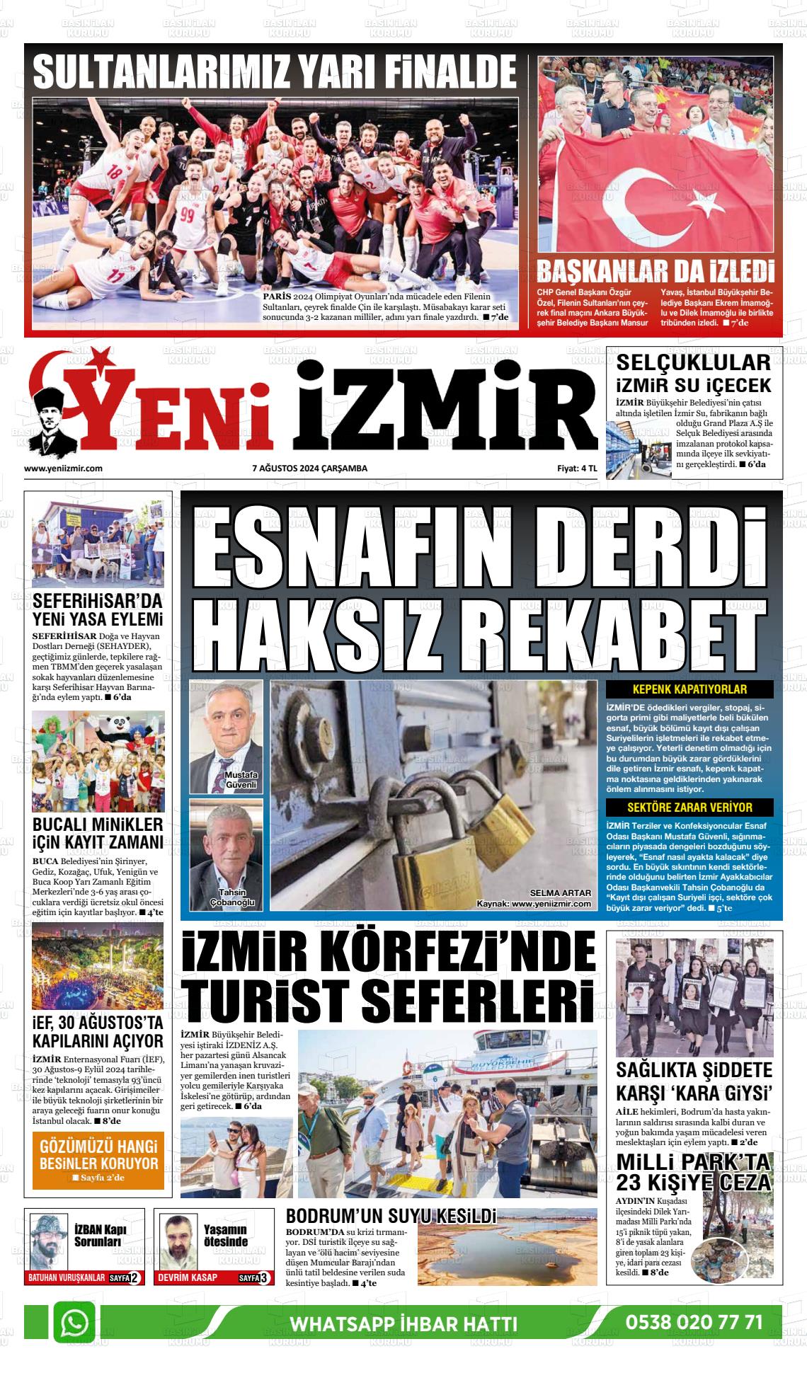 07 Ağustos 2024 Büyük Torbalı Gazete Manşeti