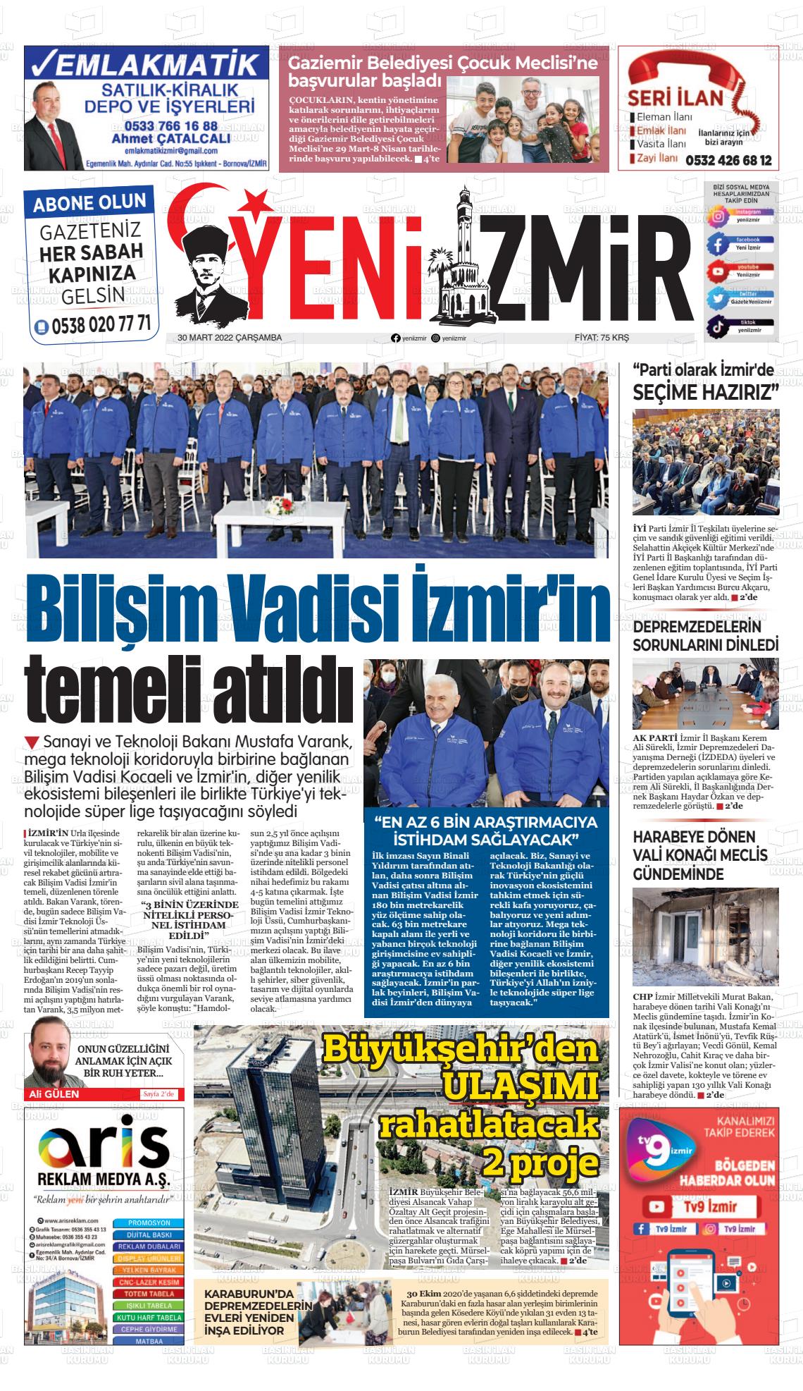 30 Mart 2022 Büyük Torbalı Gazete Manşeti