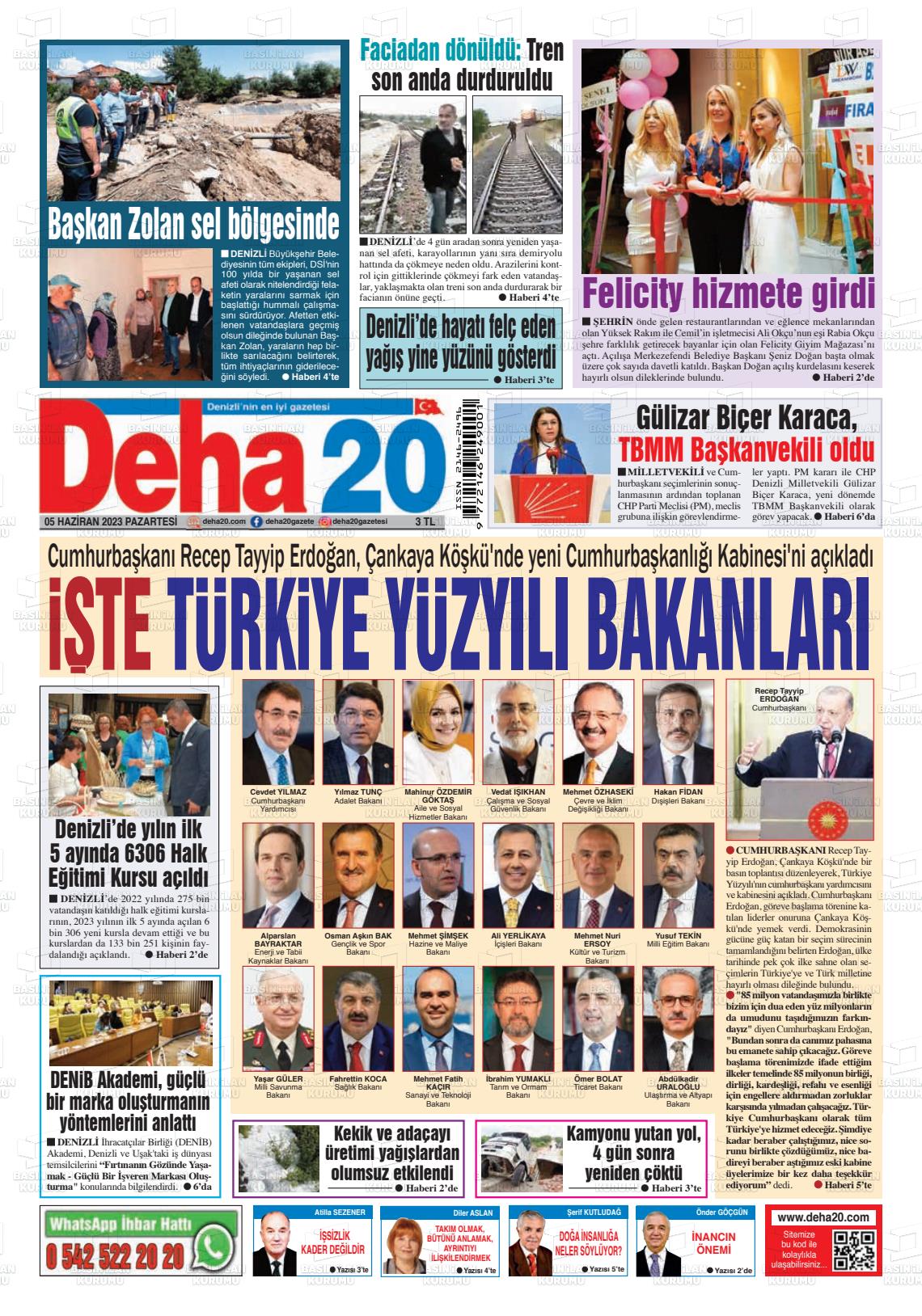 05 Haziran 2023 Deha 20 Gazete Manşeti