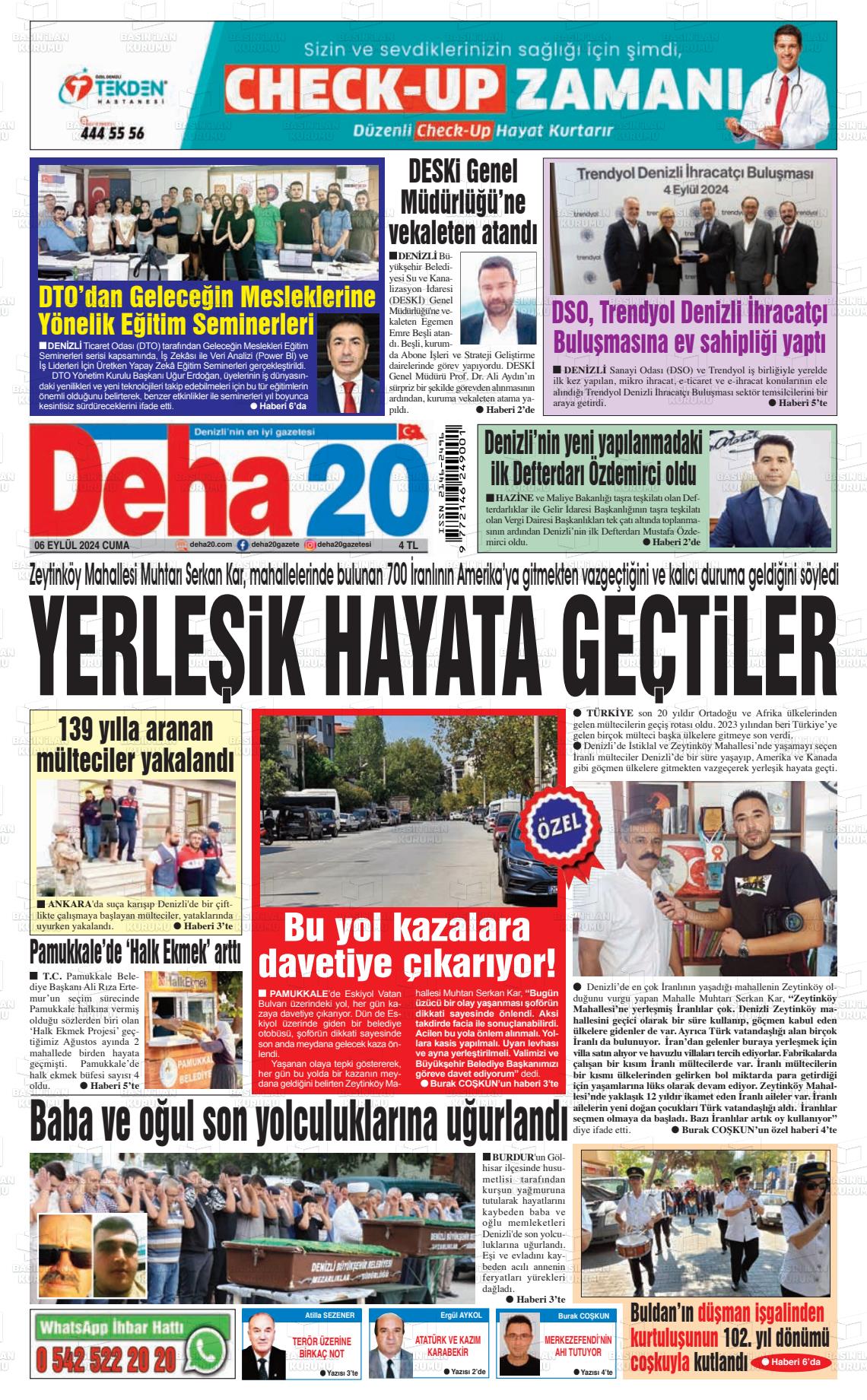 06 Eylül 2024 Deha 20 Gazete Manşeti