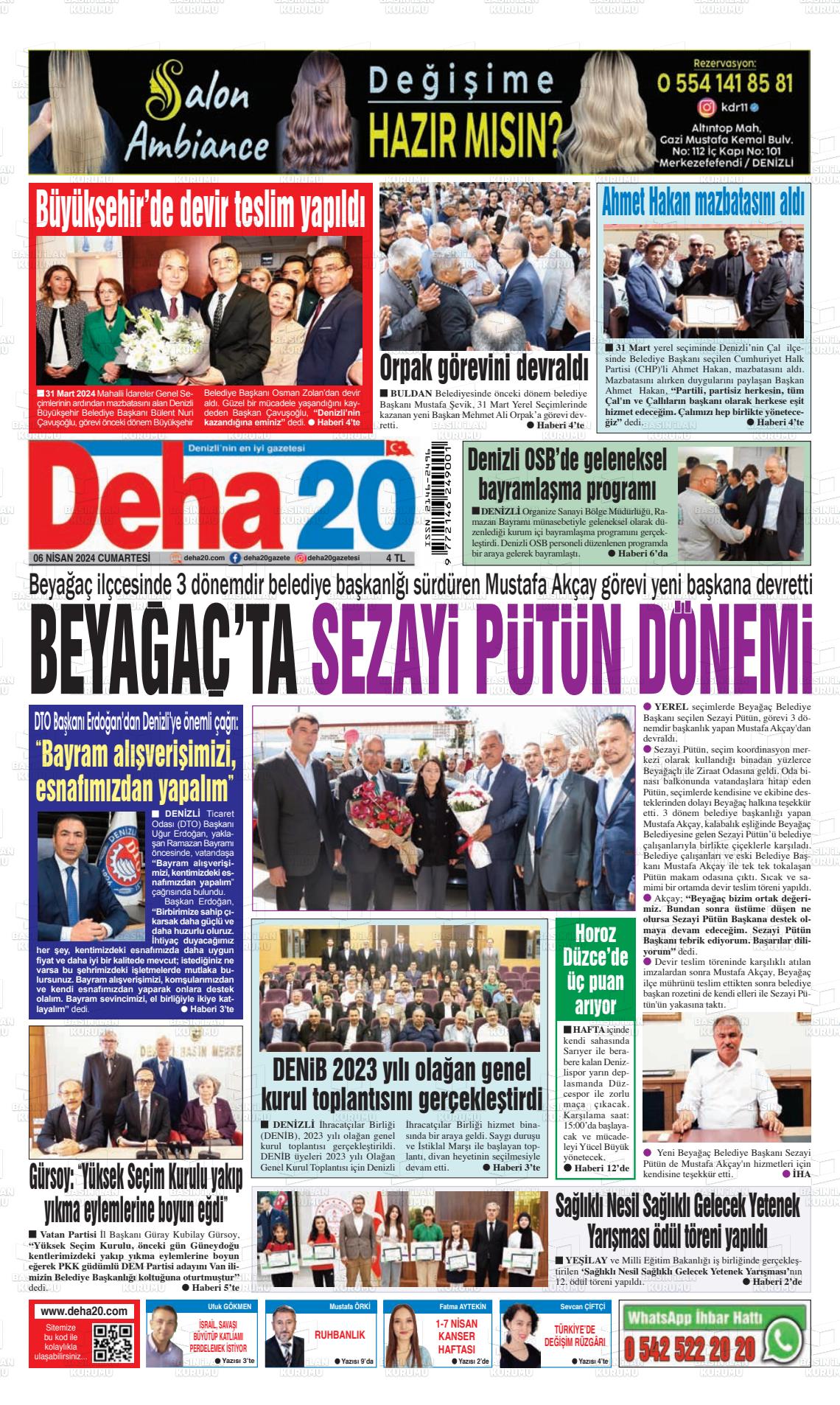 06 Nisan 2024 Deha 20 Gazete Manşeti