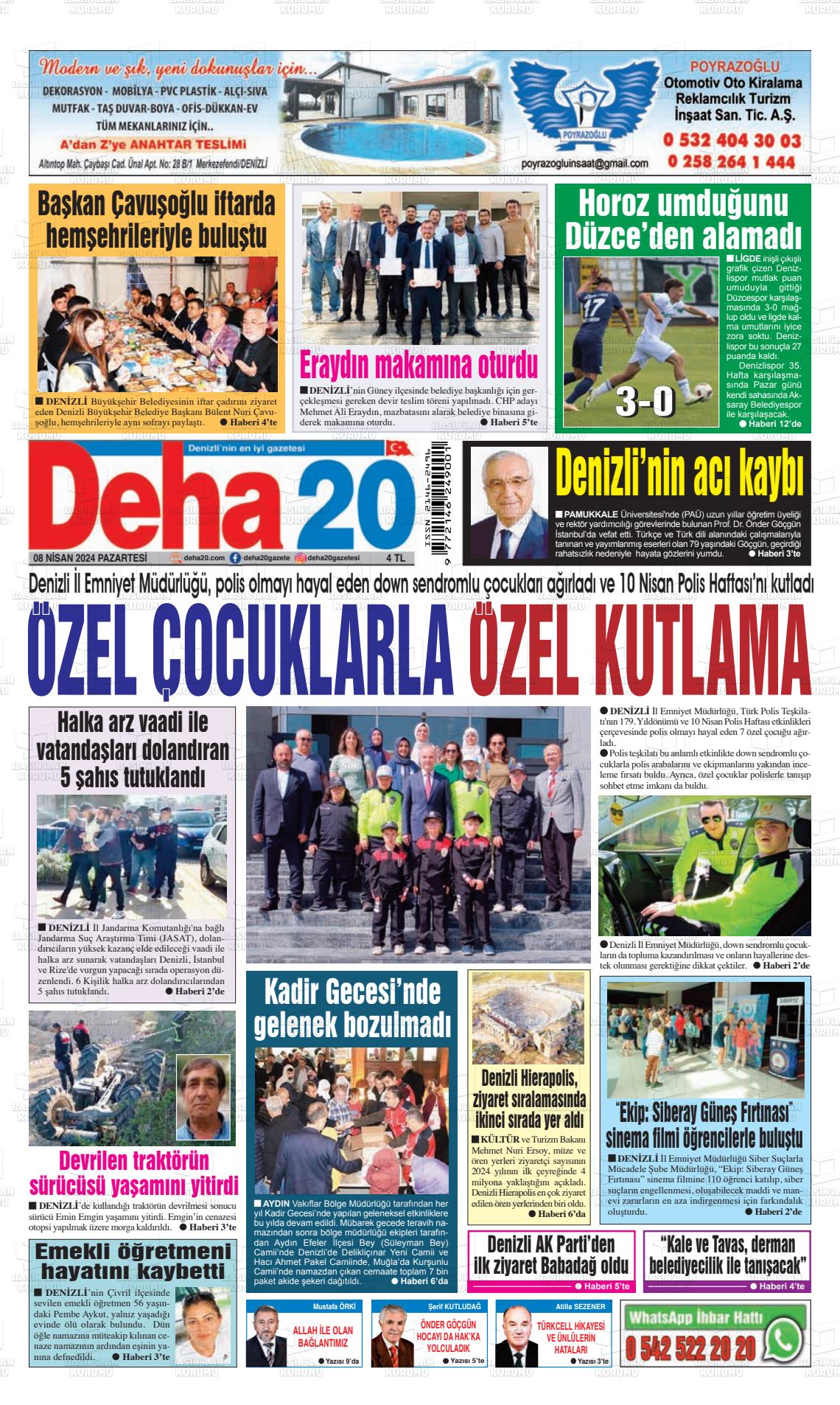 08 Nisan 2024 Deha 20 Gazete Manşeti