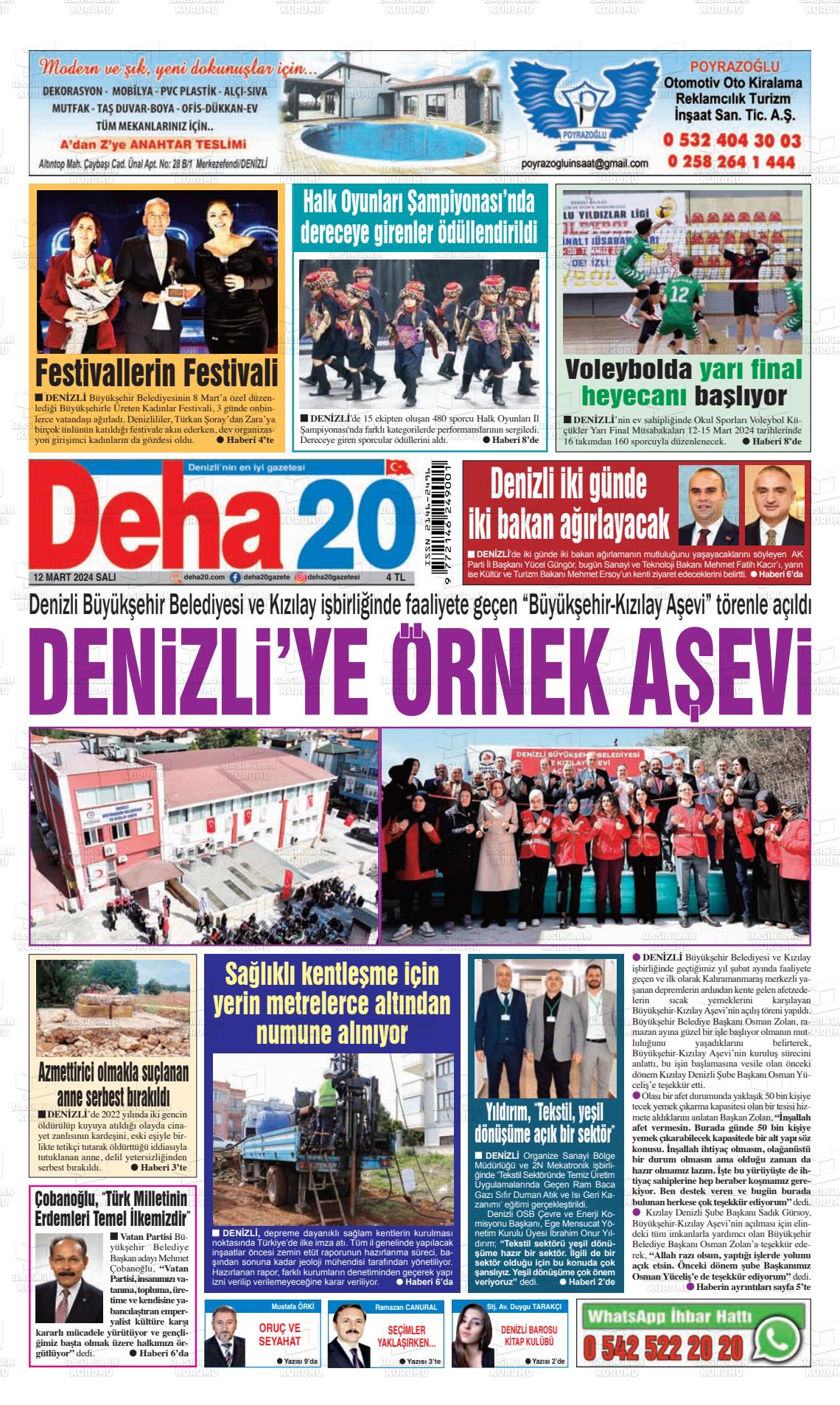 12 Mart 2024 Deha 20 Gazete Manşeti