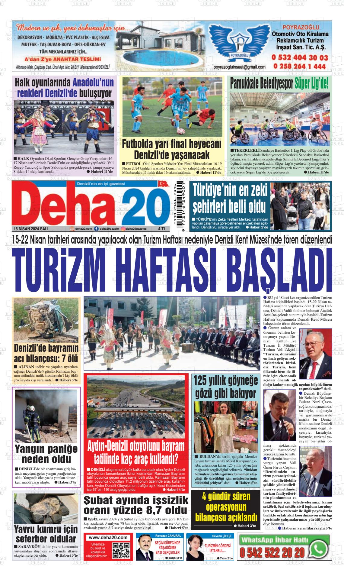 18 Nisan 2024 Deha 20 Gazete Manşeti