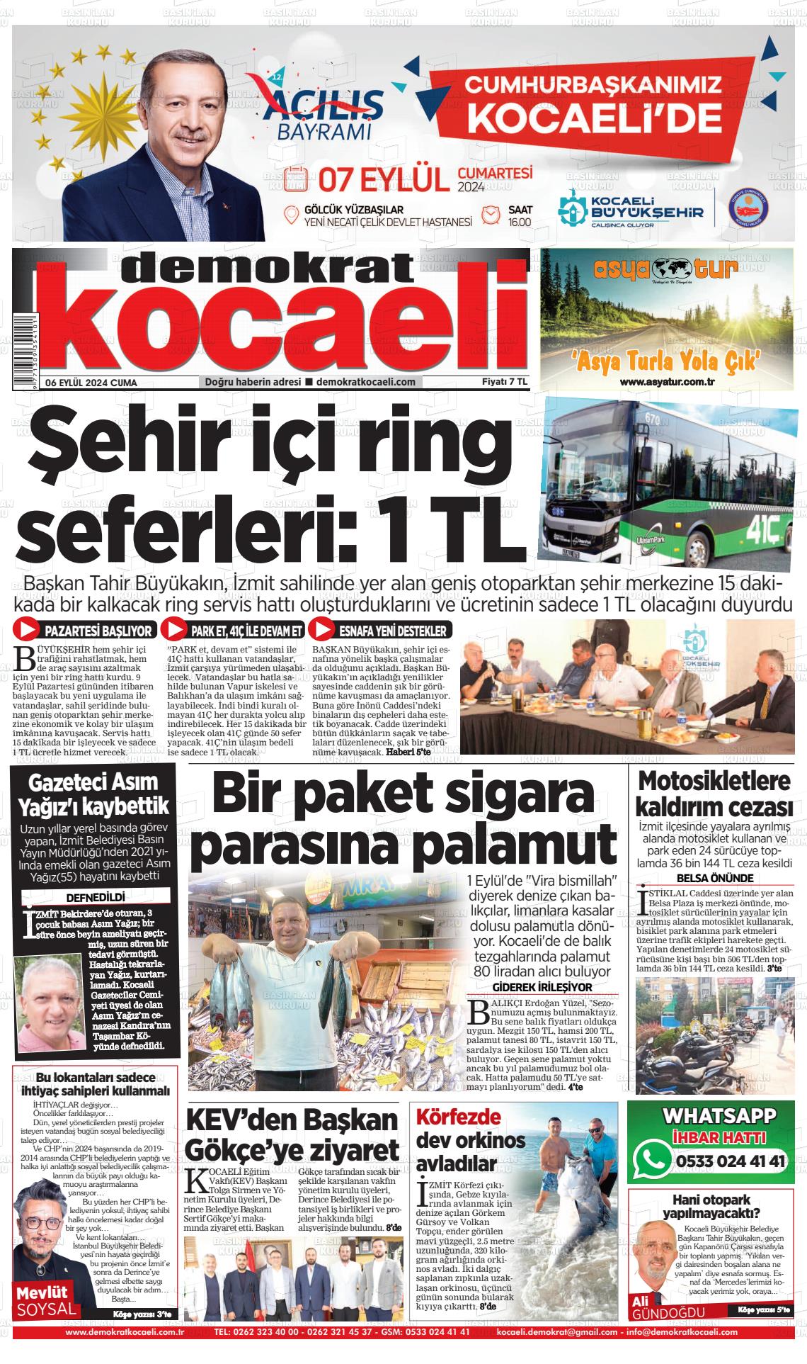 06 Eylül 2024 Demokrat Kocaeli Gazete Manşeti