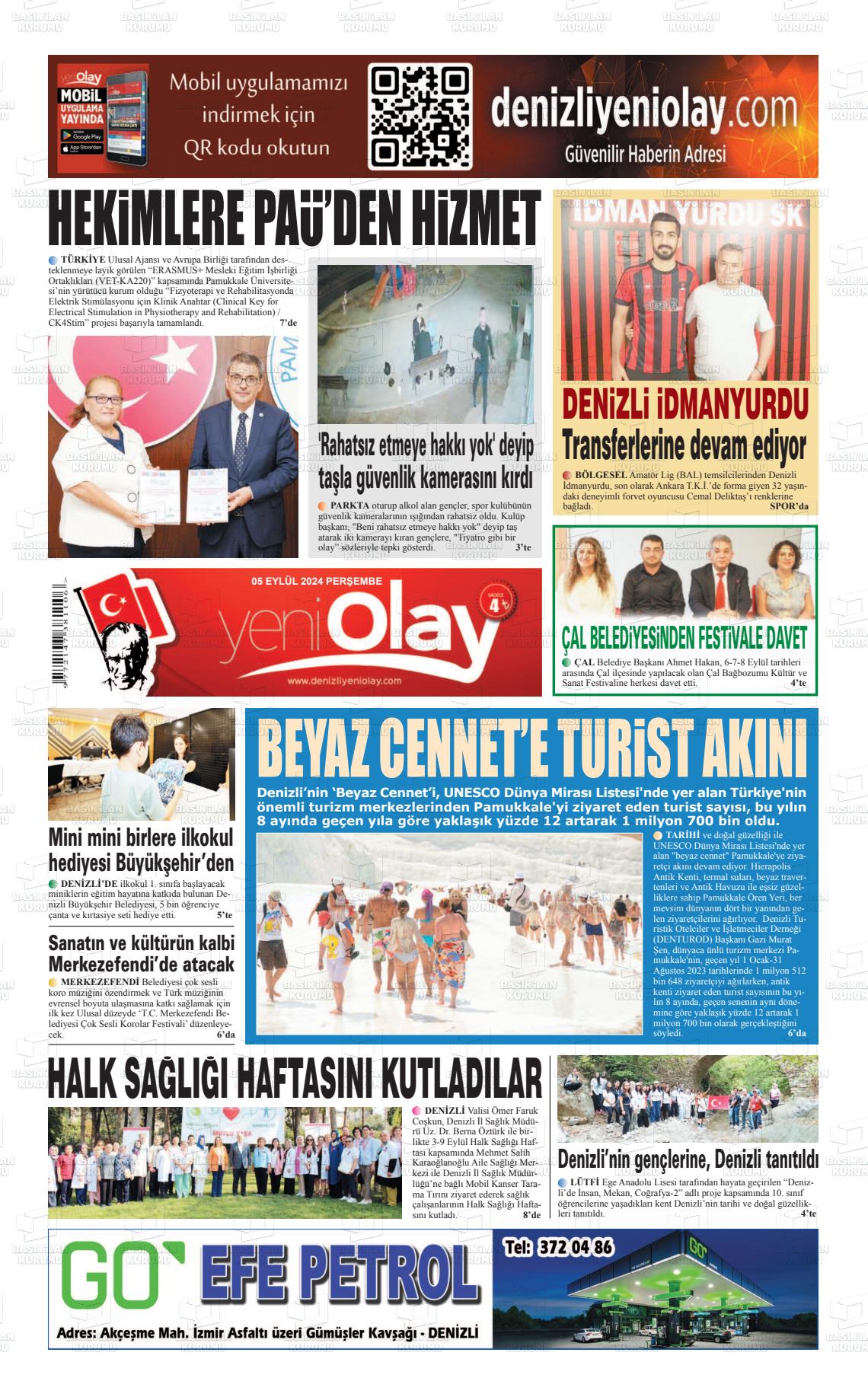 05 Eylül 2024 Denizli Yeni Olay Gazete Manşeti