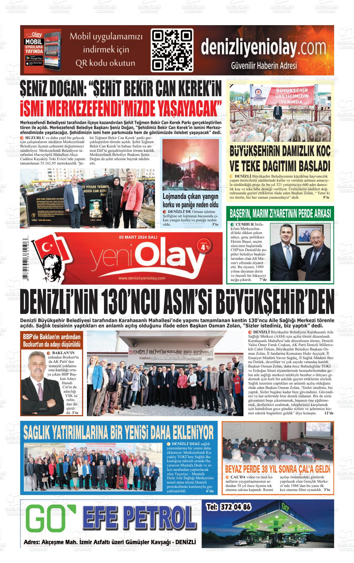 07 Mart 2024 Denizli Yeni Olay Gazete Manşeti