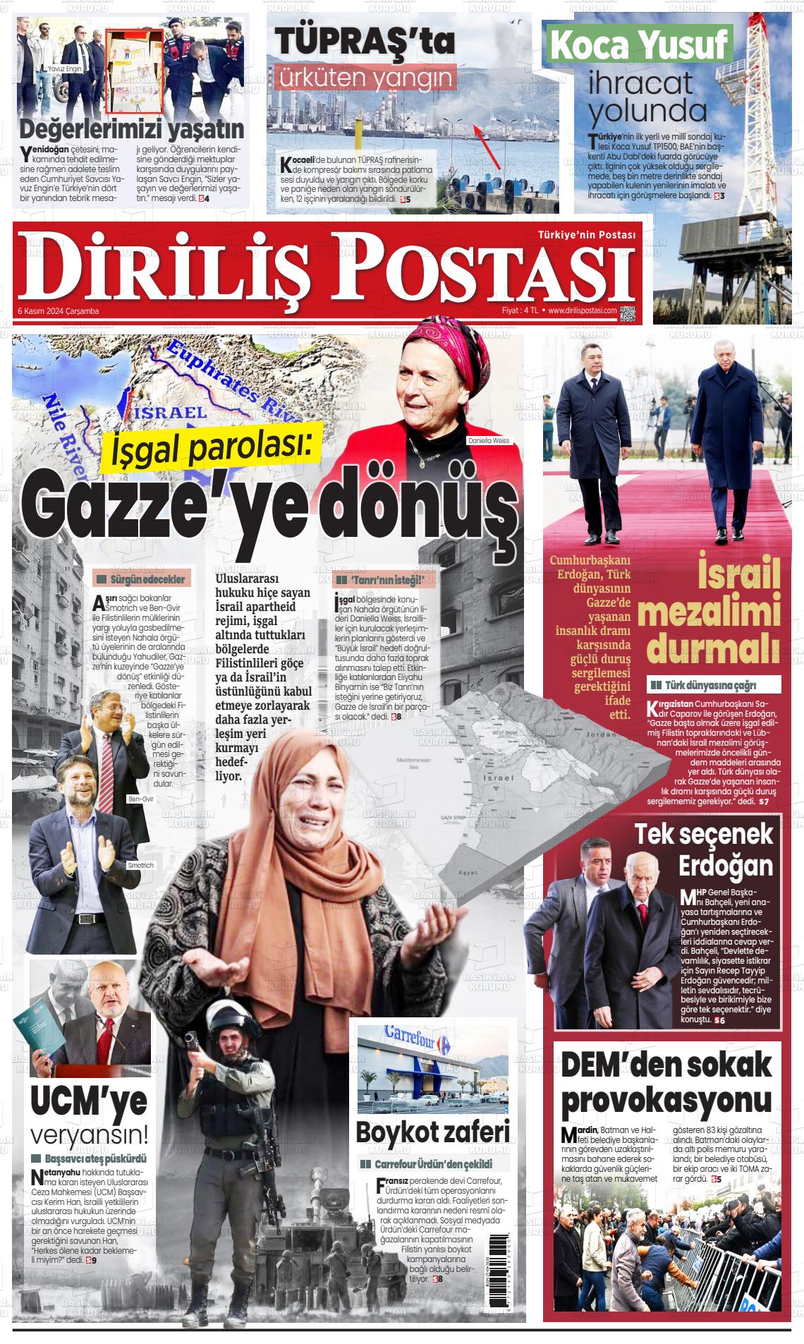 06 Kasım 2024 Diriliş Postası Gazete Manşeti