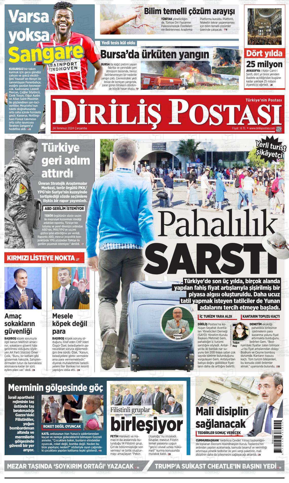 24 Temmuz 2024 Diriliş Postası Gazete Manşeti