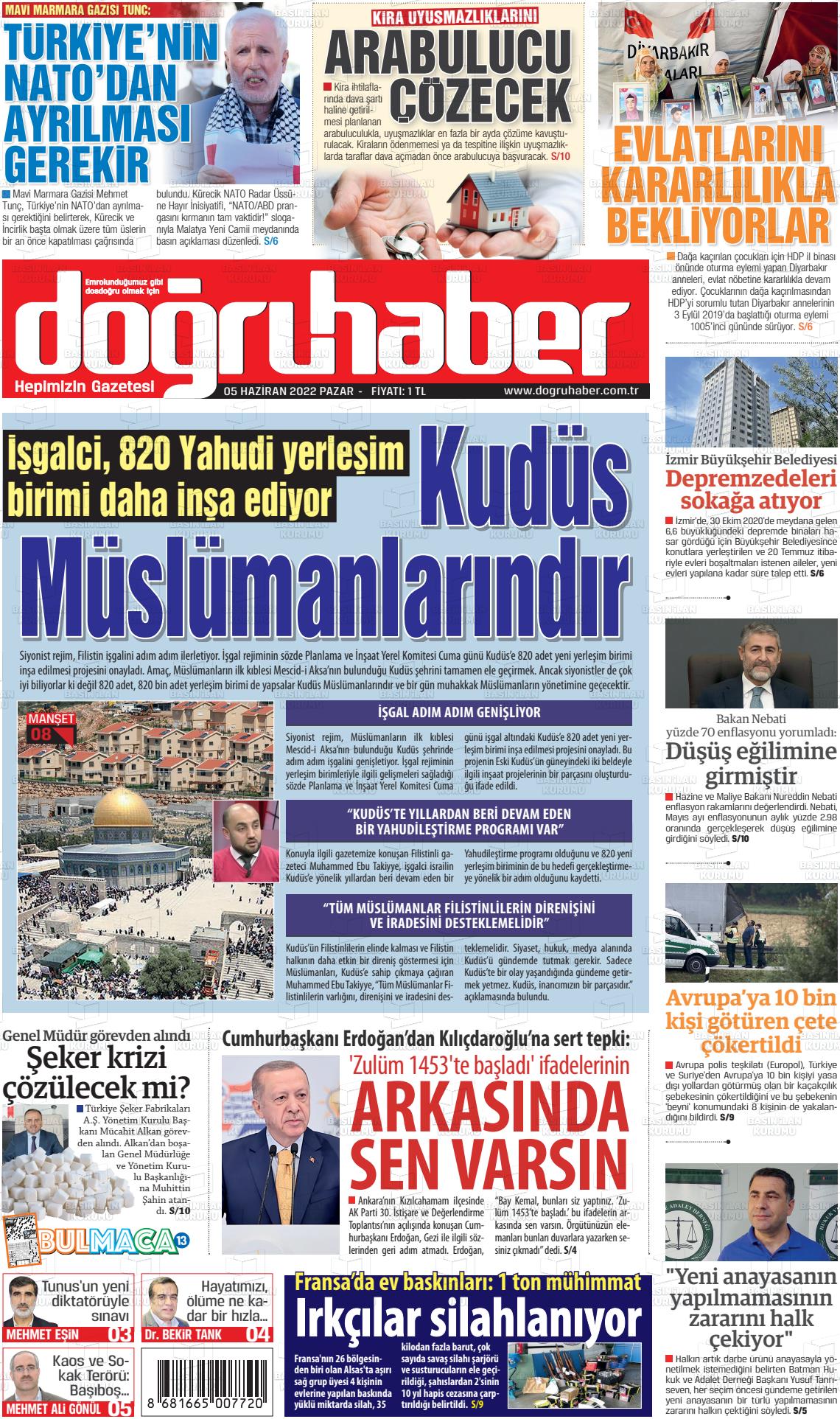 05 Haziran 2022 Doğru Haber Gazete Manşeti