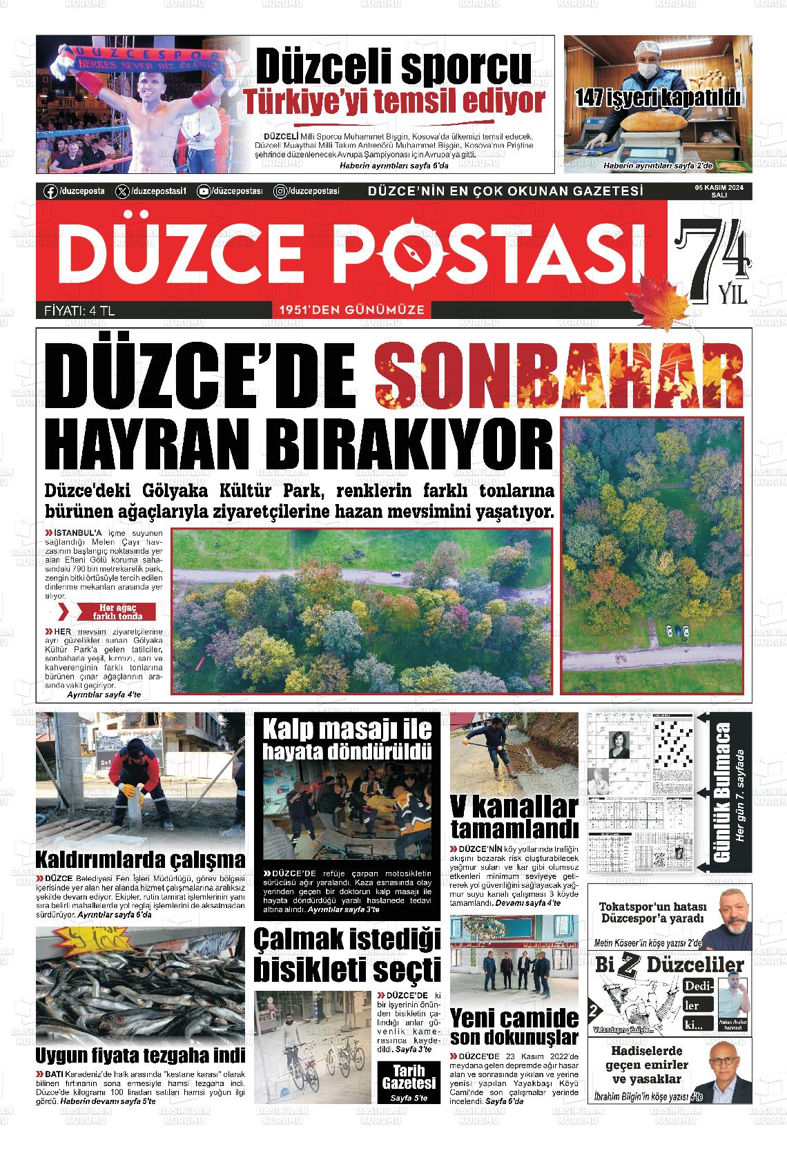 05 Kasım 2024 Düzce Postası Gazete Manşeti