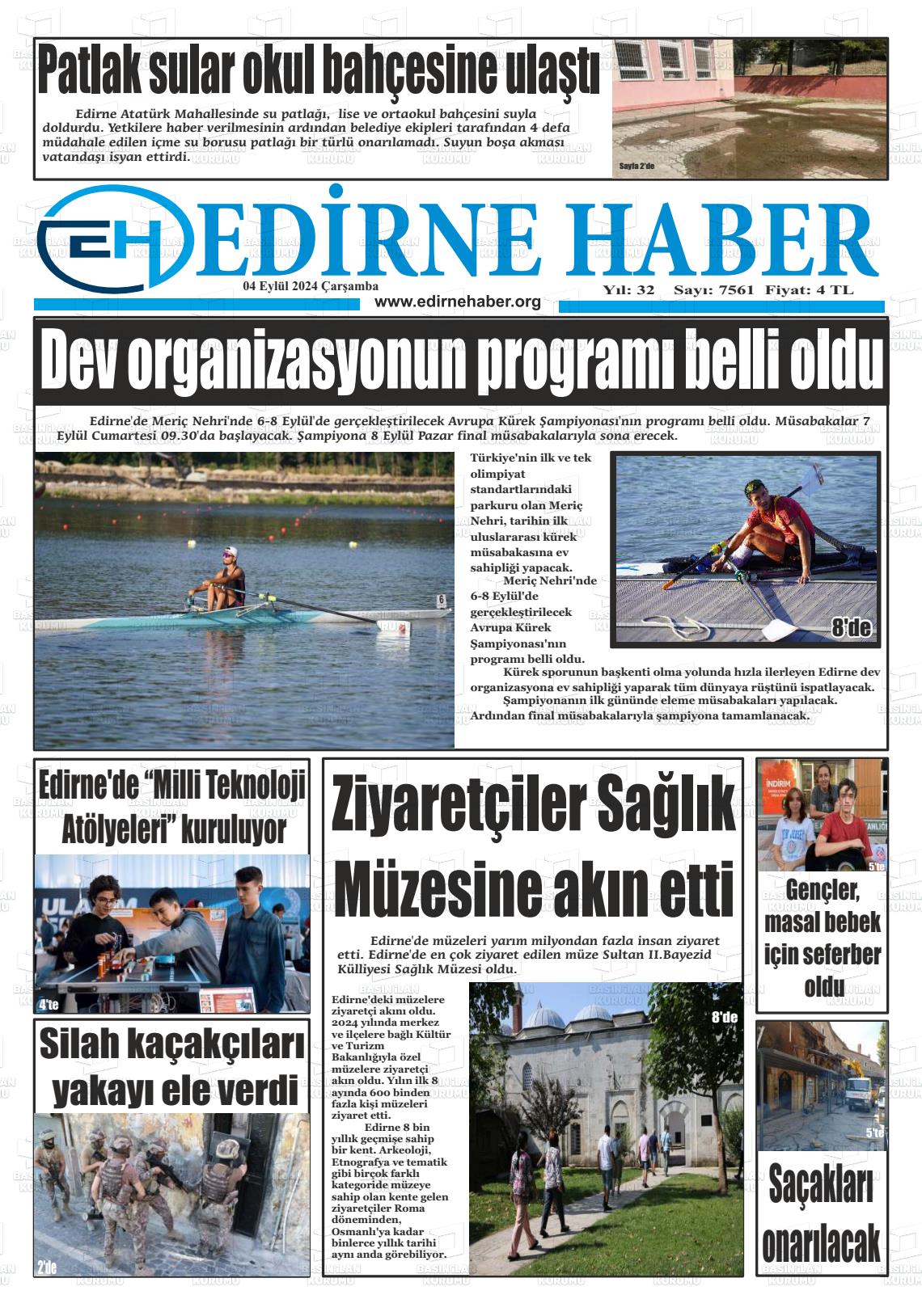 04 Eylül 2024 edirne haber Gazete Manşeti